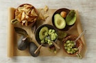 Ingredients for guacamole on a table