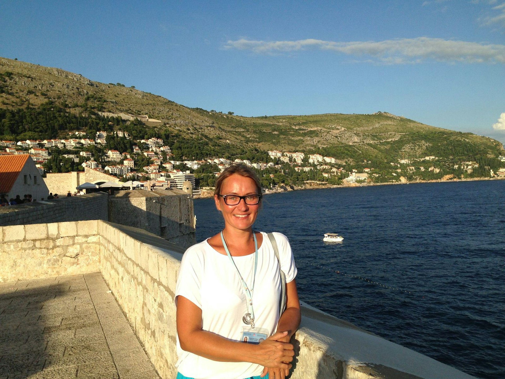 Enjoying the views from the old town walls