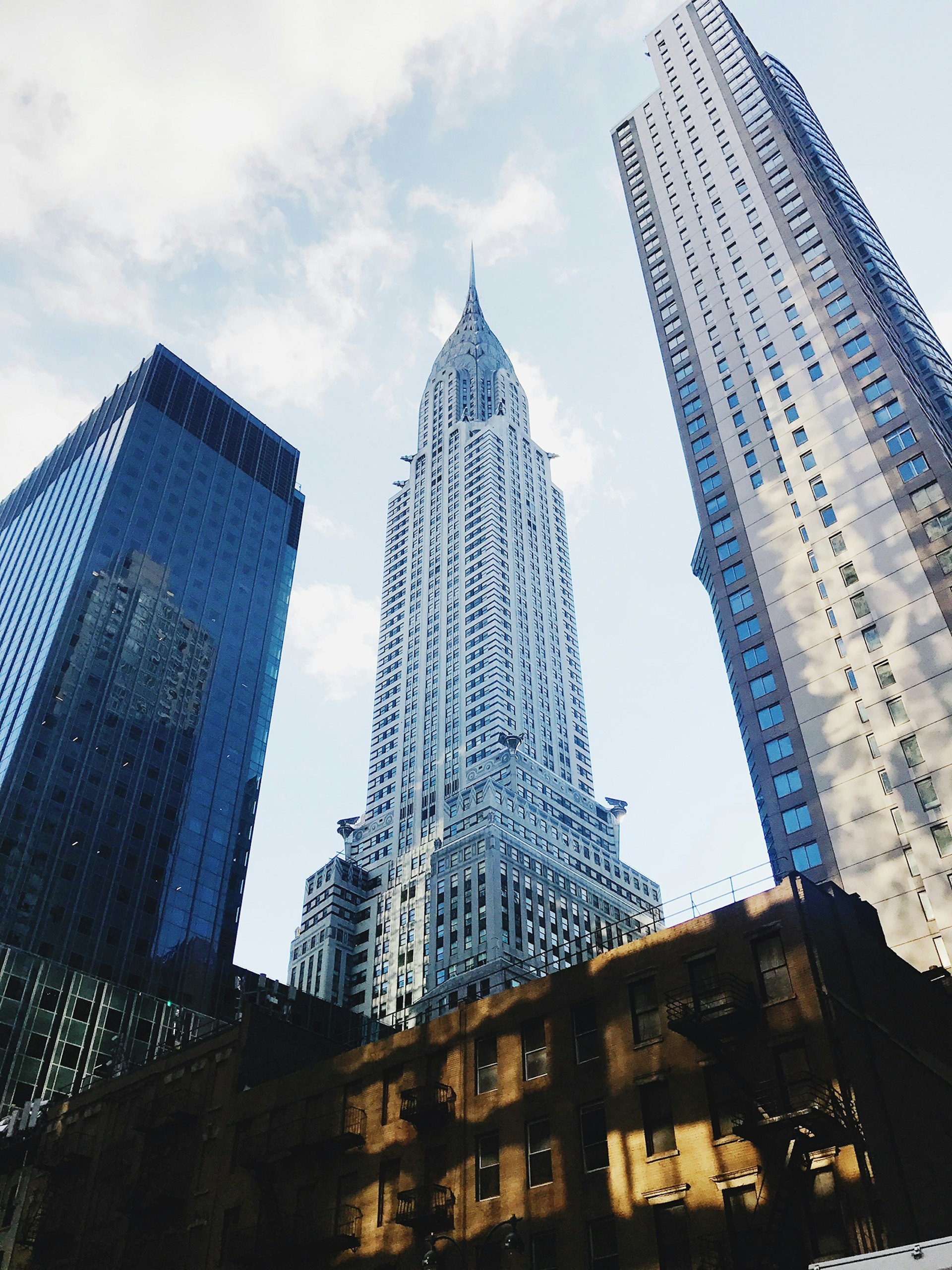 The Chrysler building and a city street in New York City