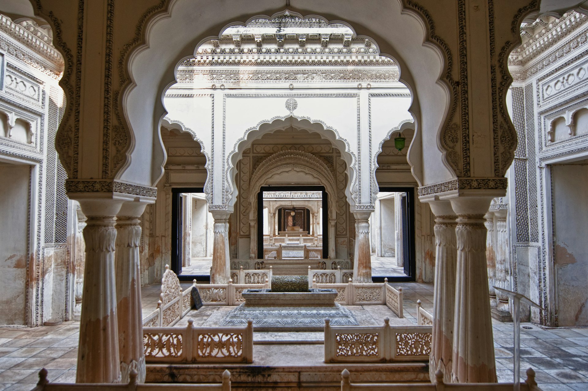 Ornate marble archways at the Paigah Tombs 