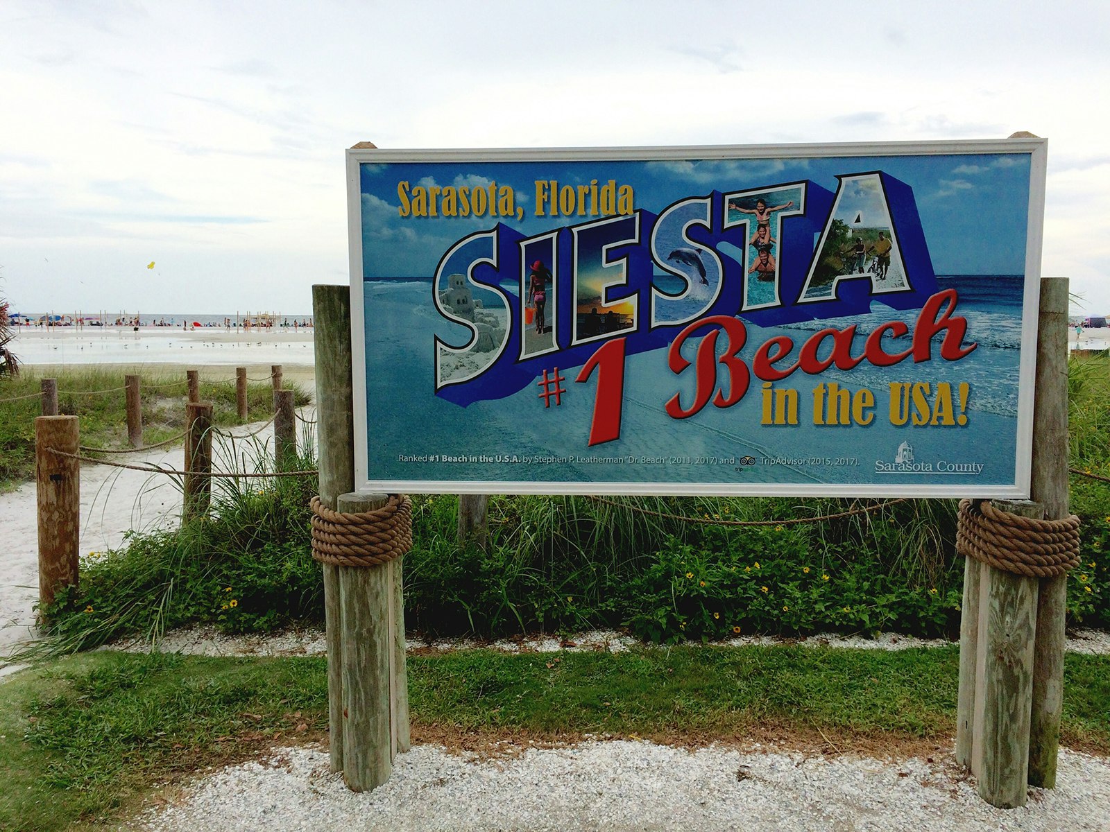siesta beach #1 sign sarasota florida