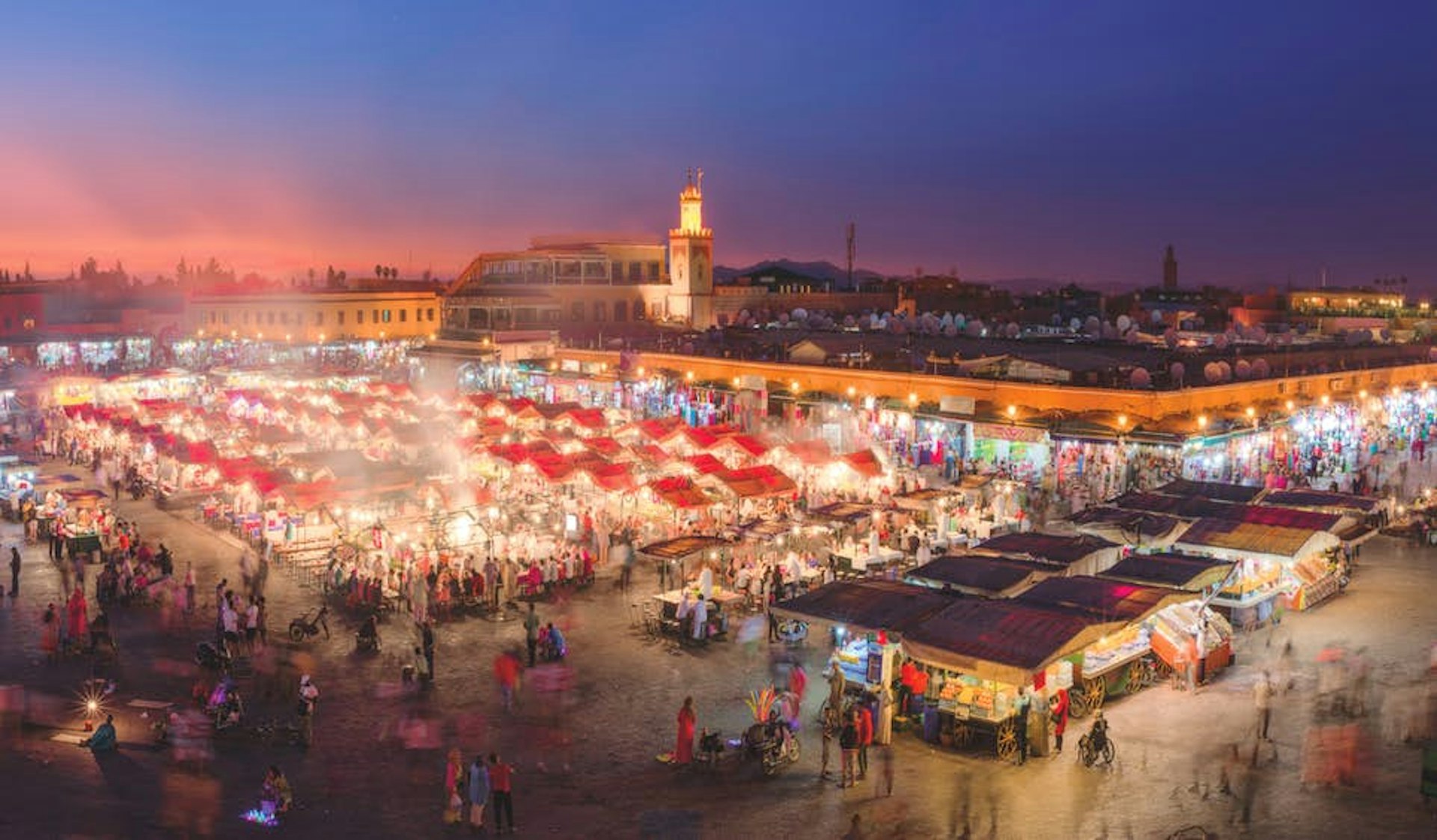 Morocco is full of drama – and nowhere more so than Marrakesh’s main square, Djemaa el-Fna © inigofotografia / Getty Images