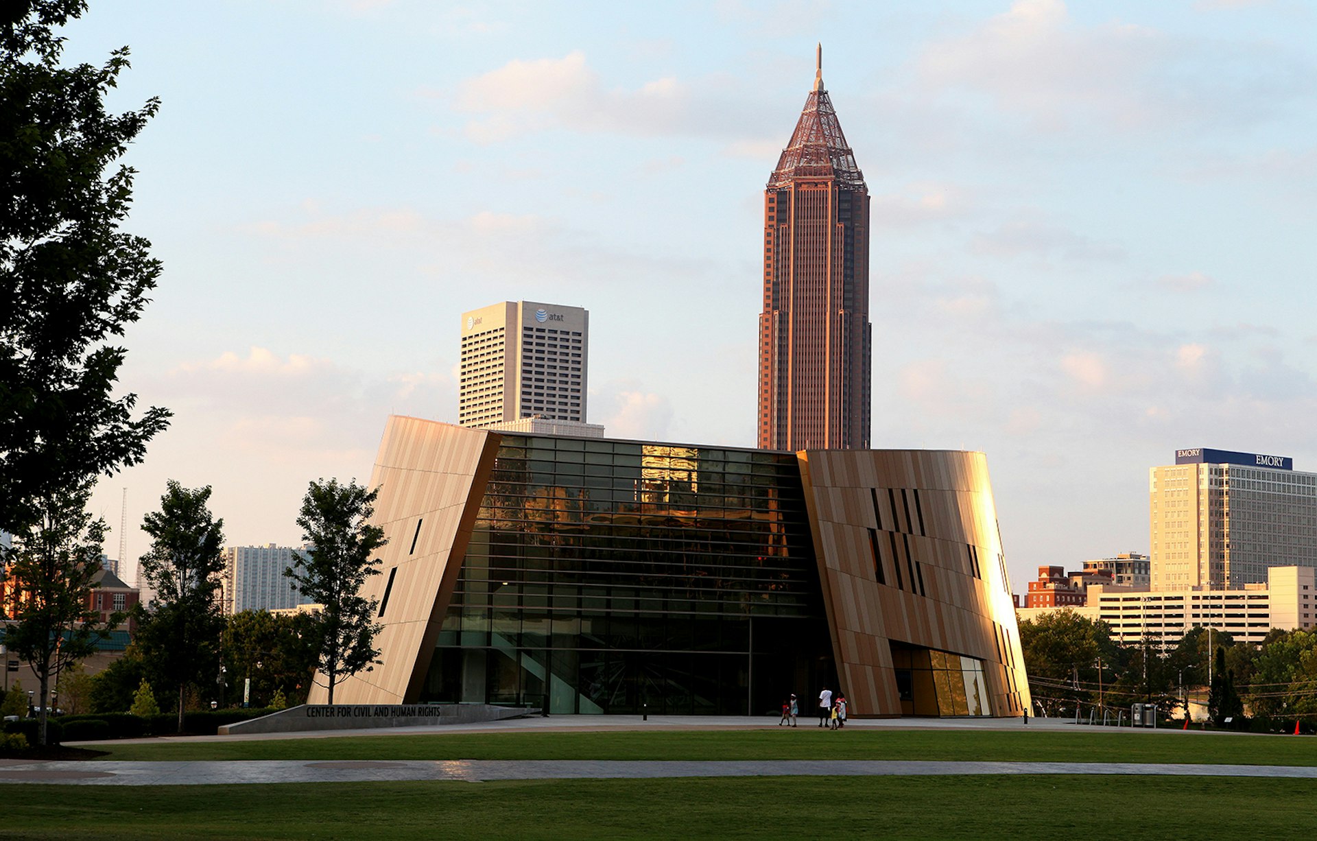 Center for Civil and Human Rights against the Atlanta skyline
