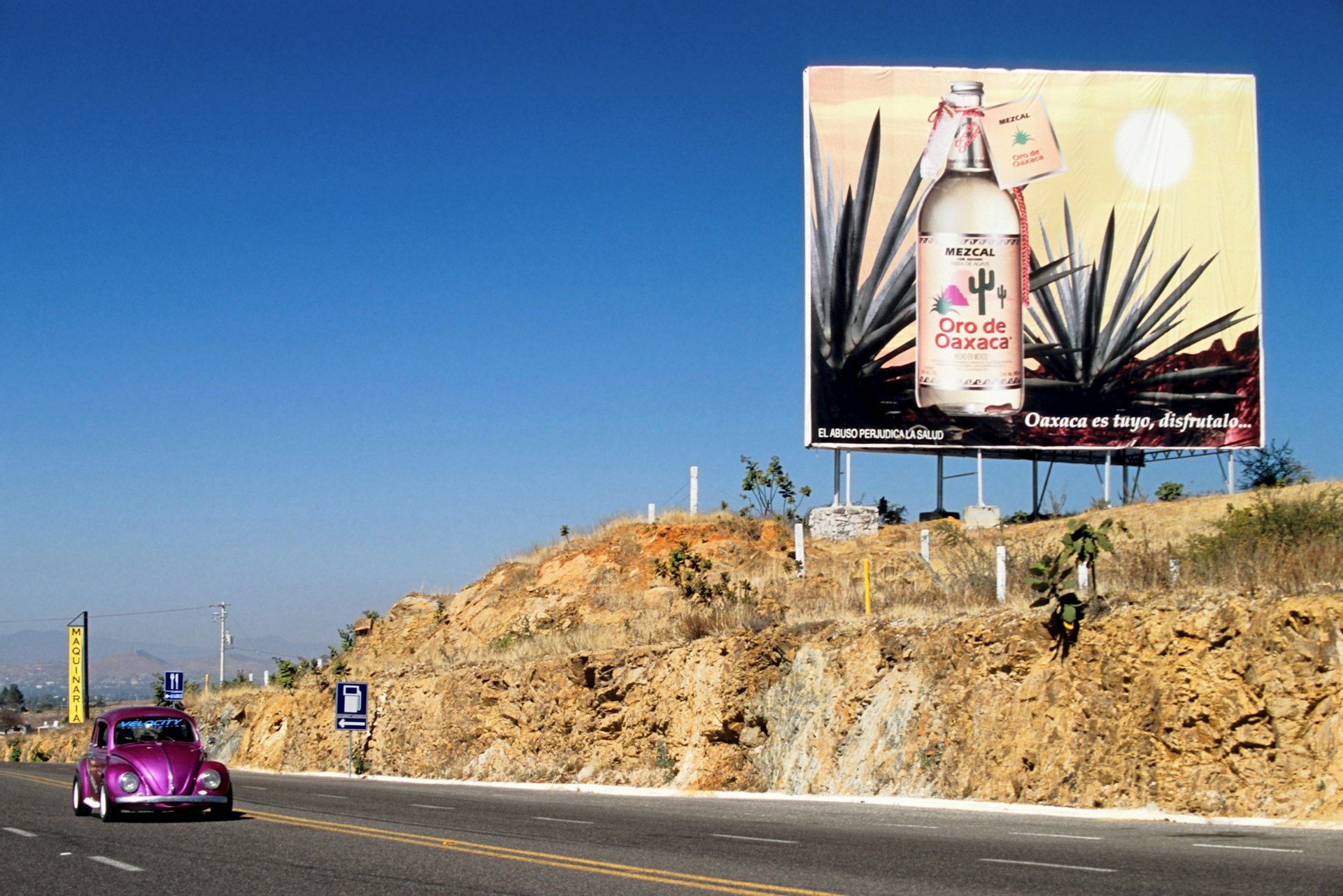 Mezcal Advertisement Close To Santiago De Matatlan, Province Of Oaxaca, Mexico (Photo by Marka/UIG via Getty Images)
