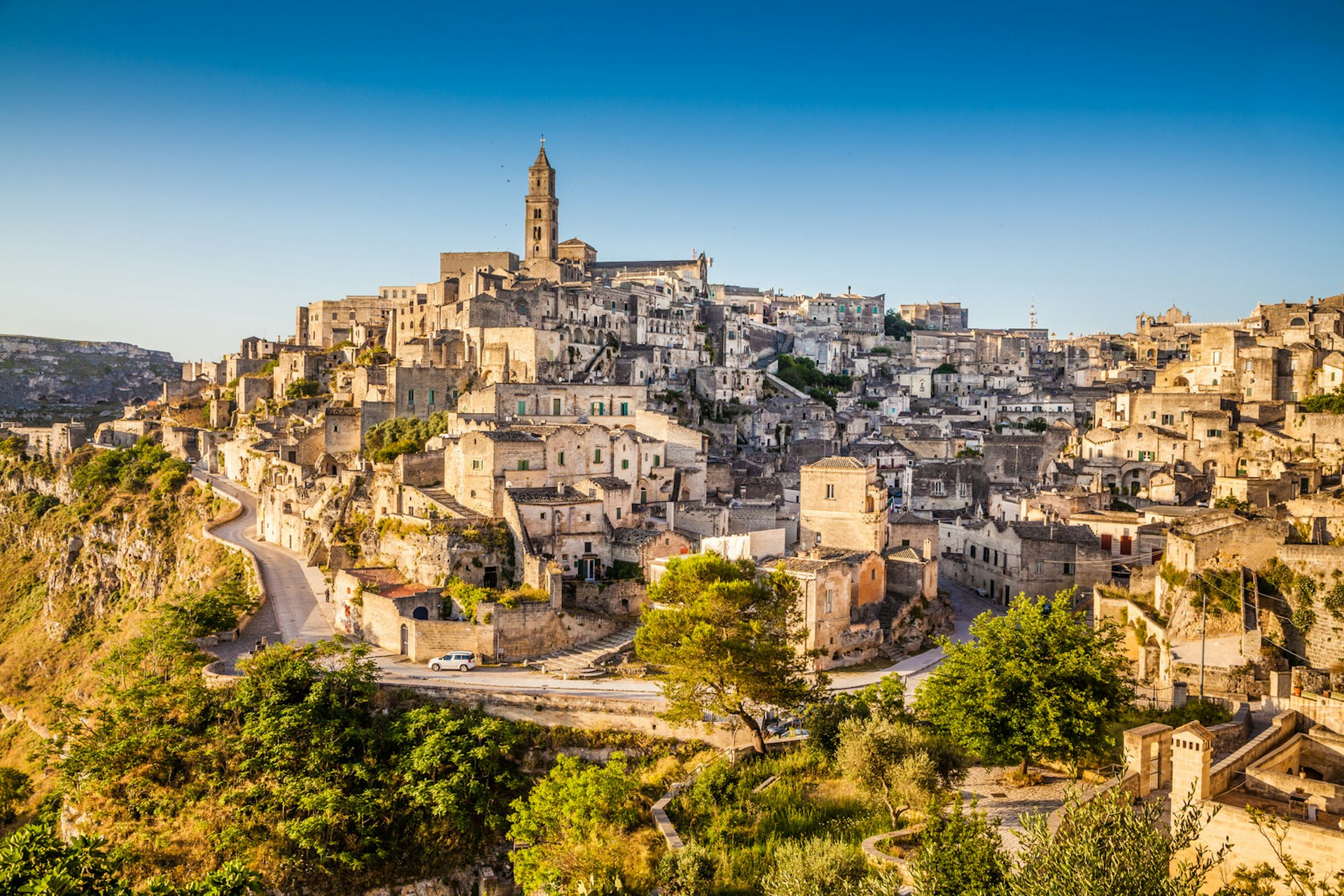 The ancient town of Matera at sunrise 