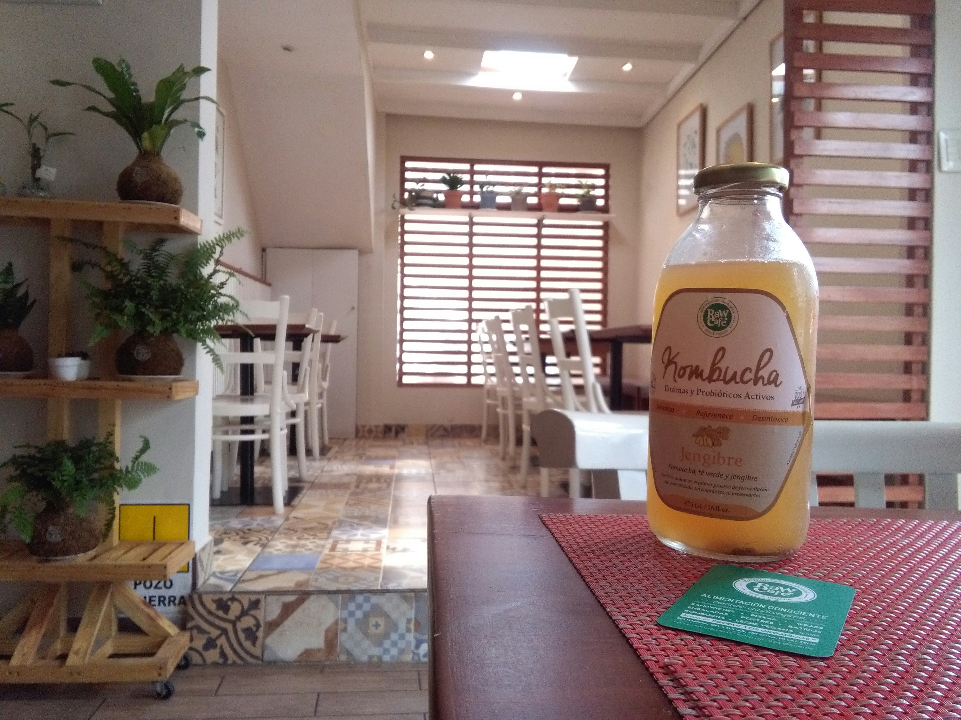 Raw food and house kombucha at Raw Cafe in Lima Peru