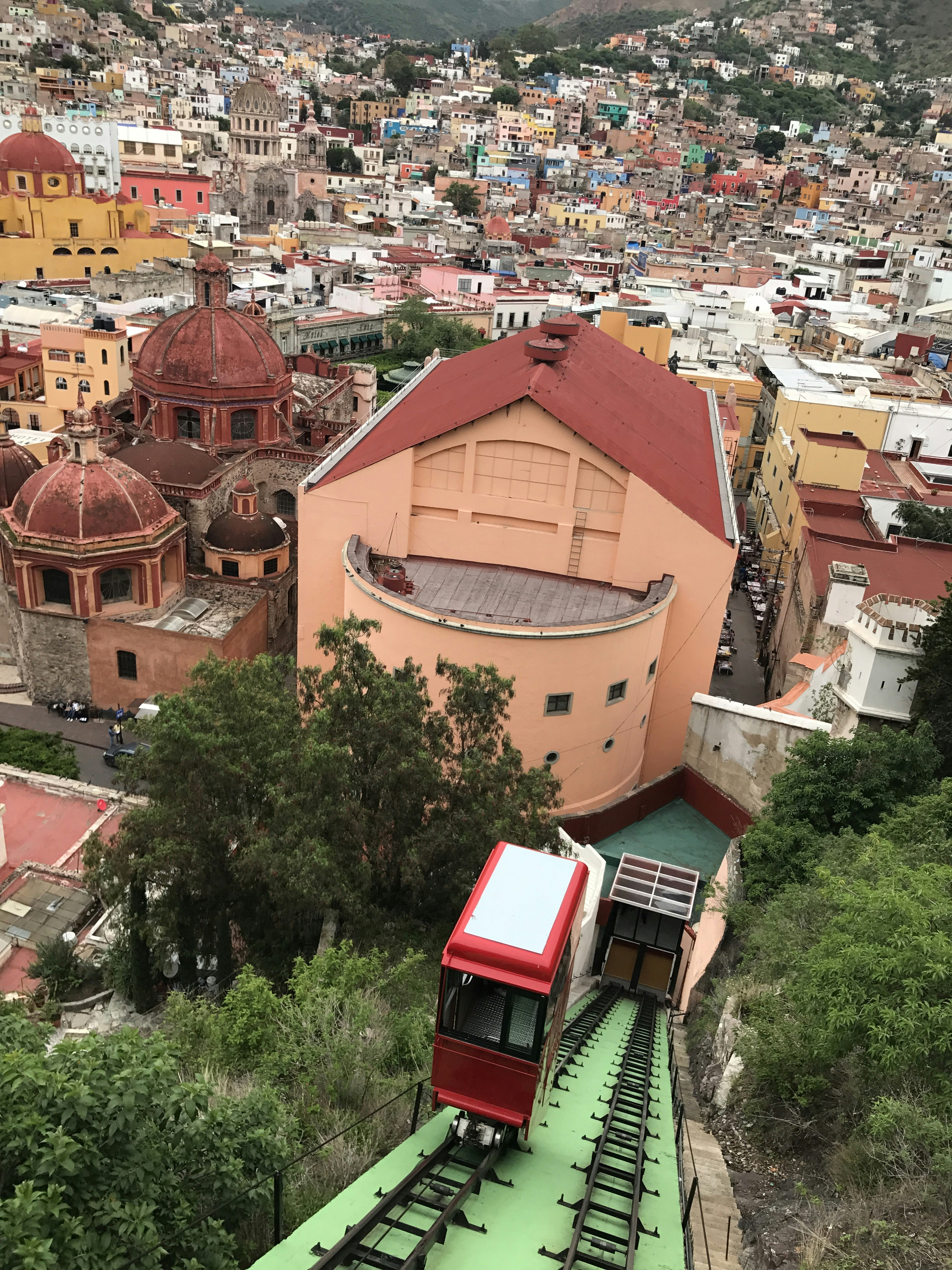A view of Guanajuato and the funicular