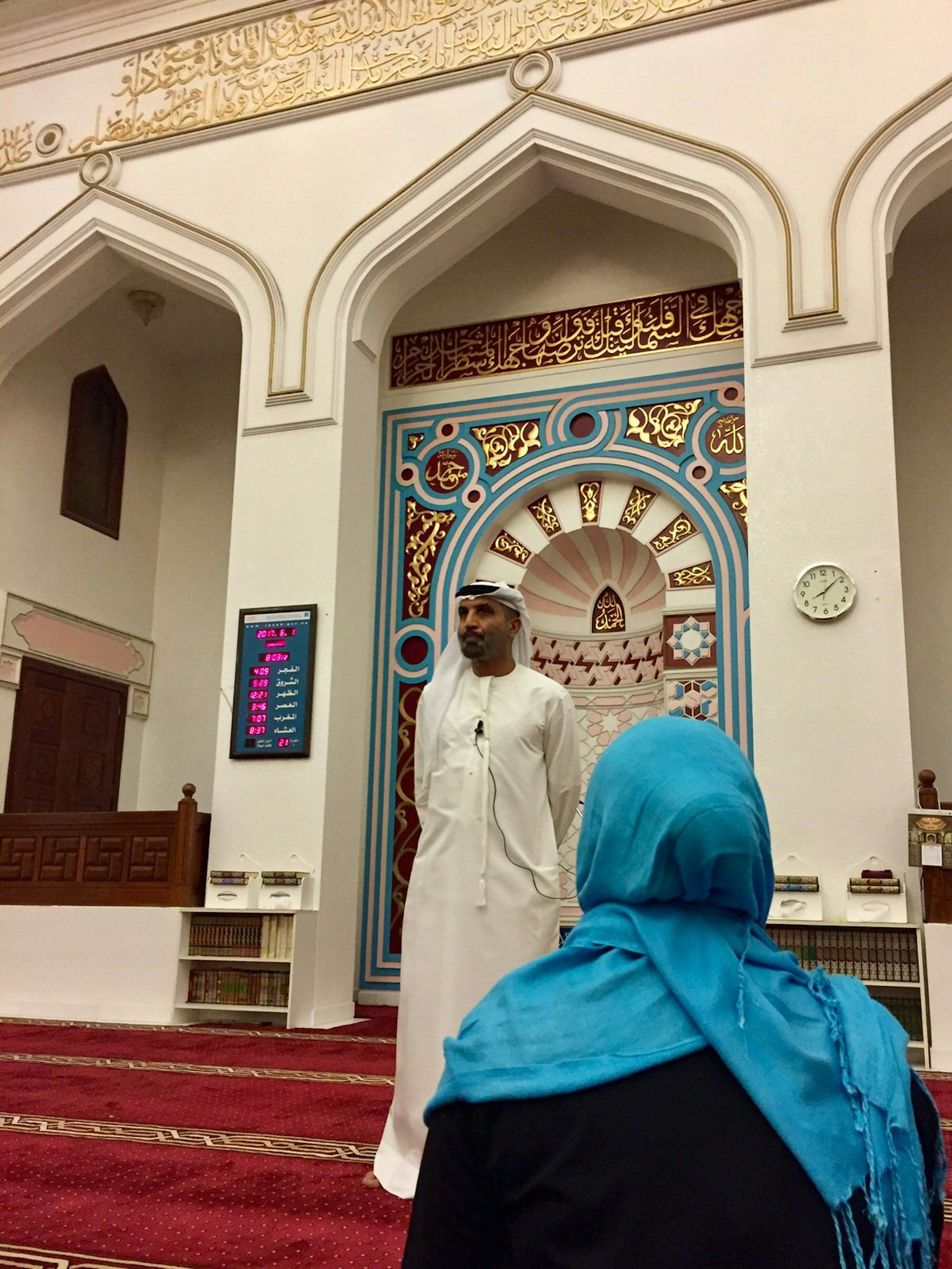 Architectural features of Diwan Mosque, Dubai, United Arab Emirates