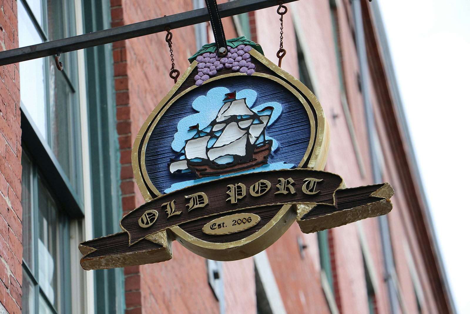 Sign for Old Port Brewing in Portland, Maine