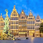 Grote Markt in Antwerp, Belgium at night