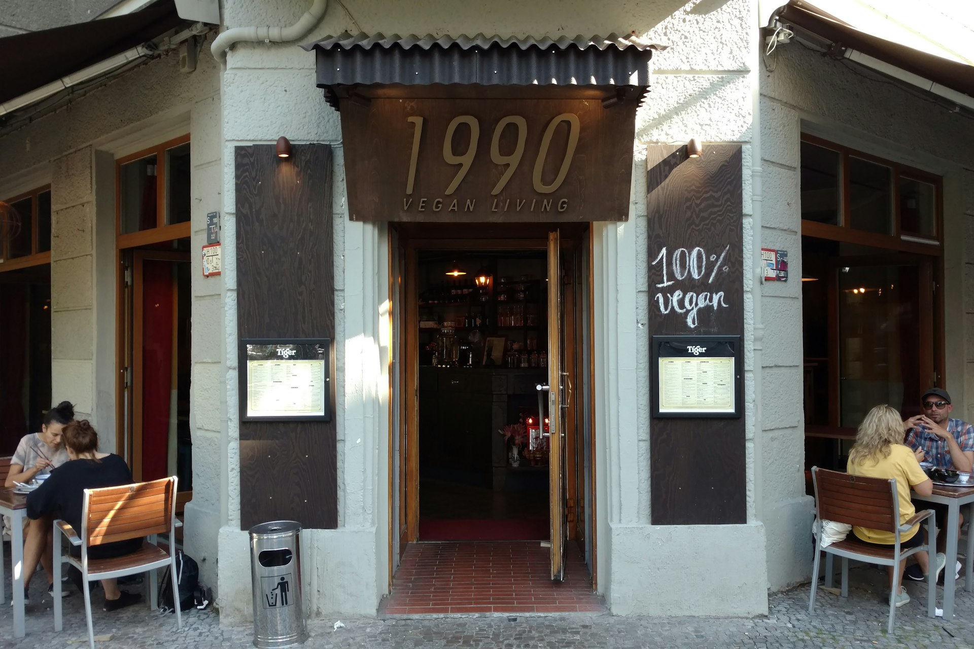 Berlin's best vegan - the exterior of 100% vegan cafe, 1990 Vegan, in Friedrichshain, Berlin