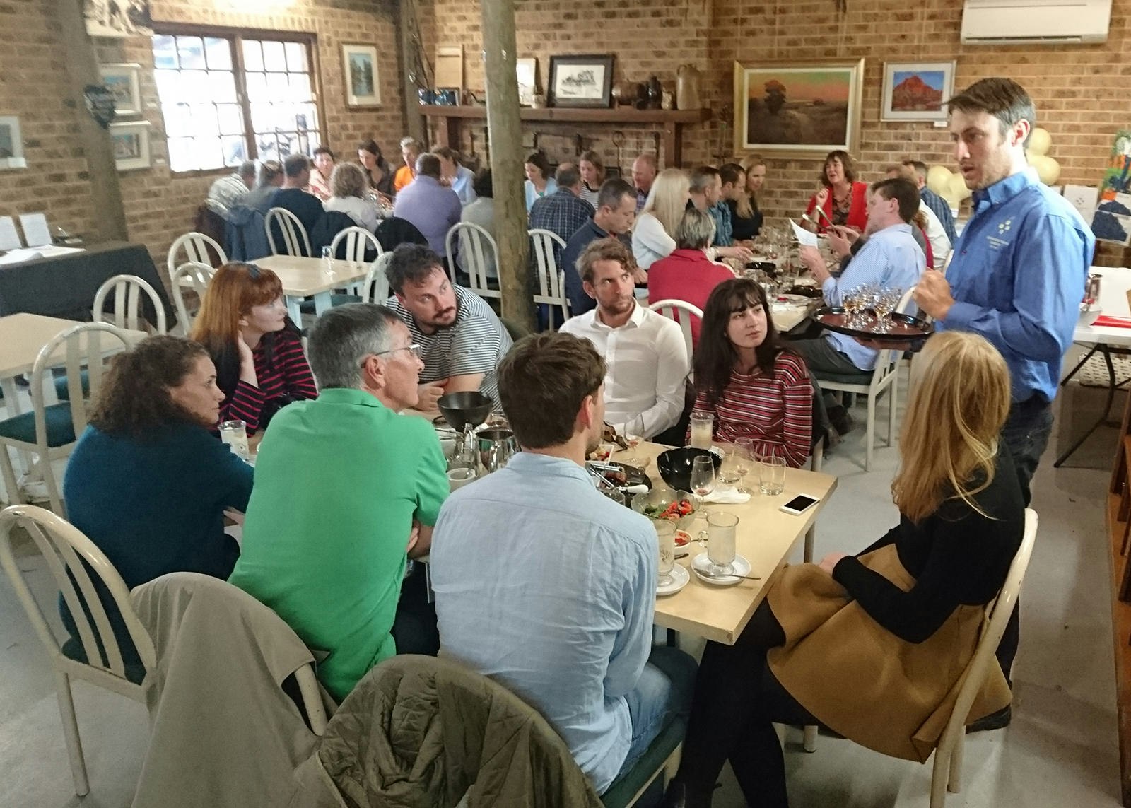 Murrumbateman Winery owner Bobbie Makin leads a group tasting inside the cellar door, Canberra © Murrumbateman Winery