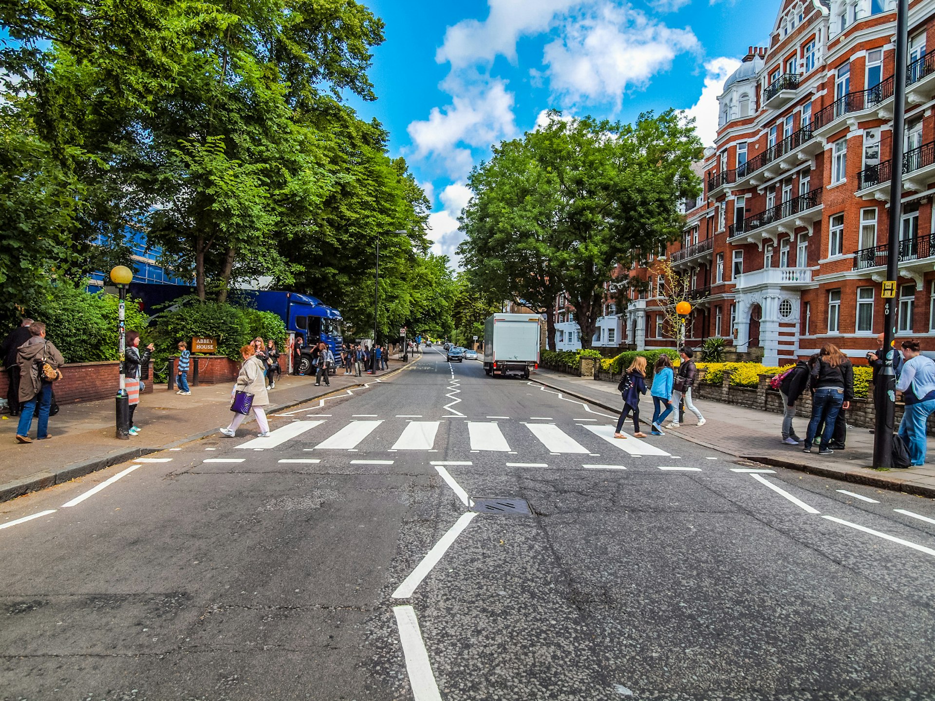 The iconic Abbey Road crossing in London featured on The Beatles' Abbey Road album