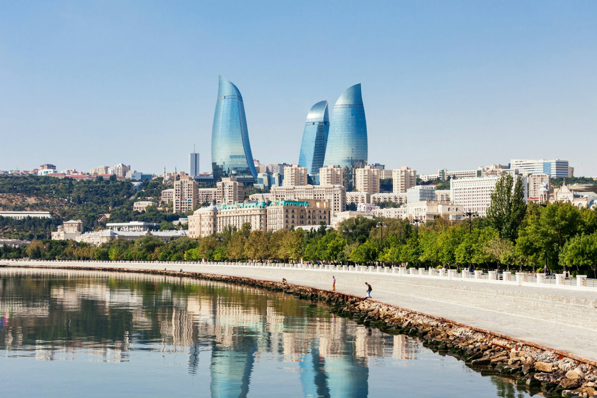 Cities for architecture lovers - Baku's flame towers, Azerbaijan