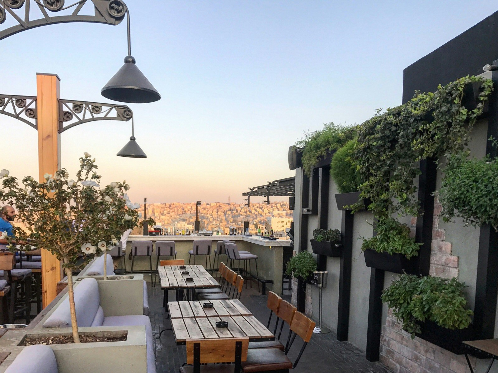 District's rooftop with a city view of Amman. Image by Sunny Fitzgerald / Lonely Planet