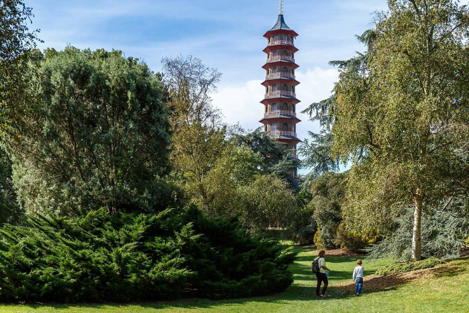 A pagoda among trees at Kew Gardens in London 