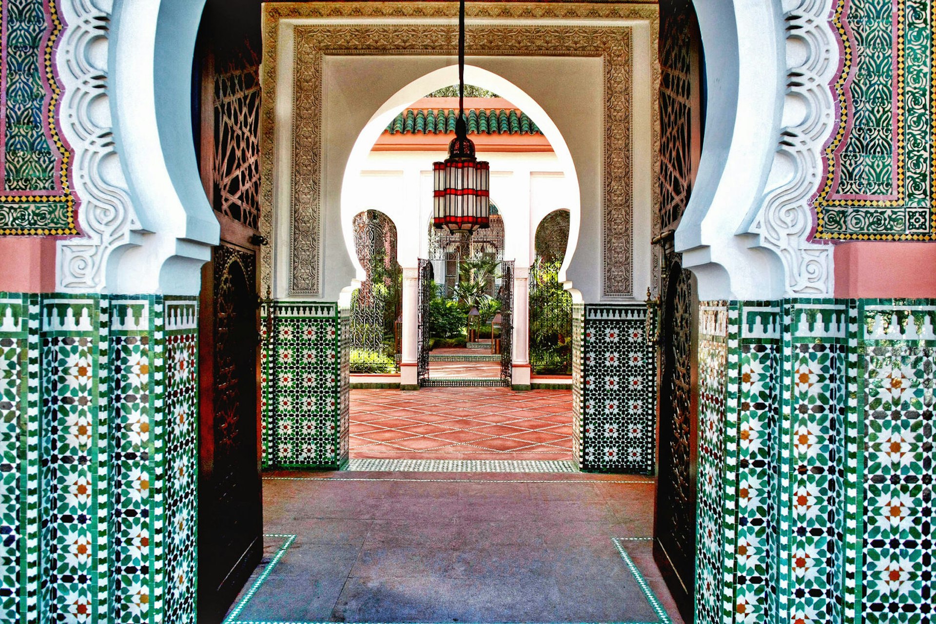 Archway at a hotel hammam in Marrakesh, Morocco
