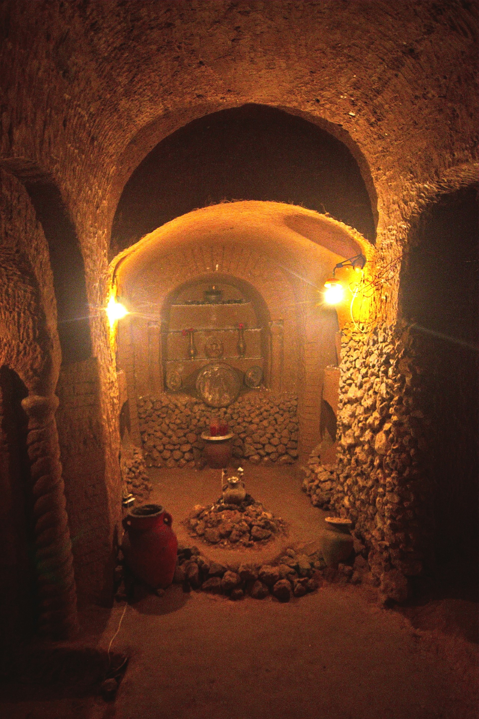 Deep inside the hand-dug cellar at Levon's House in Arinj village, near Yerevan