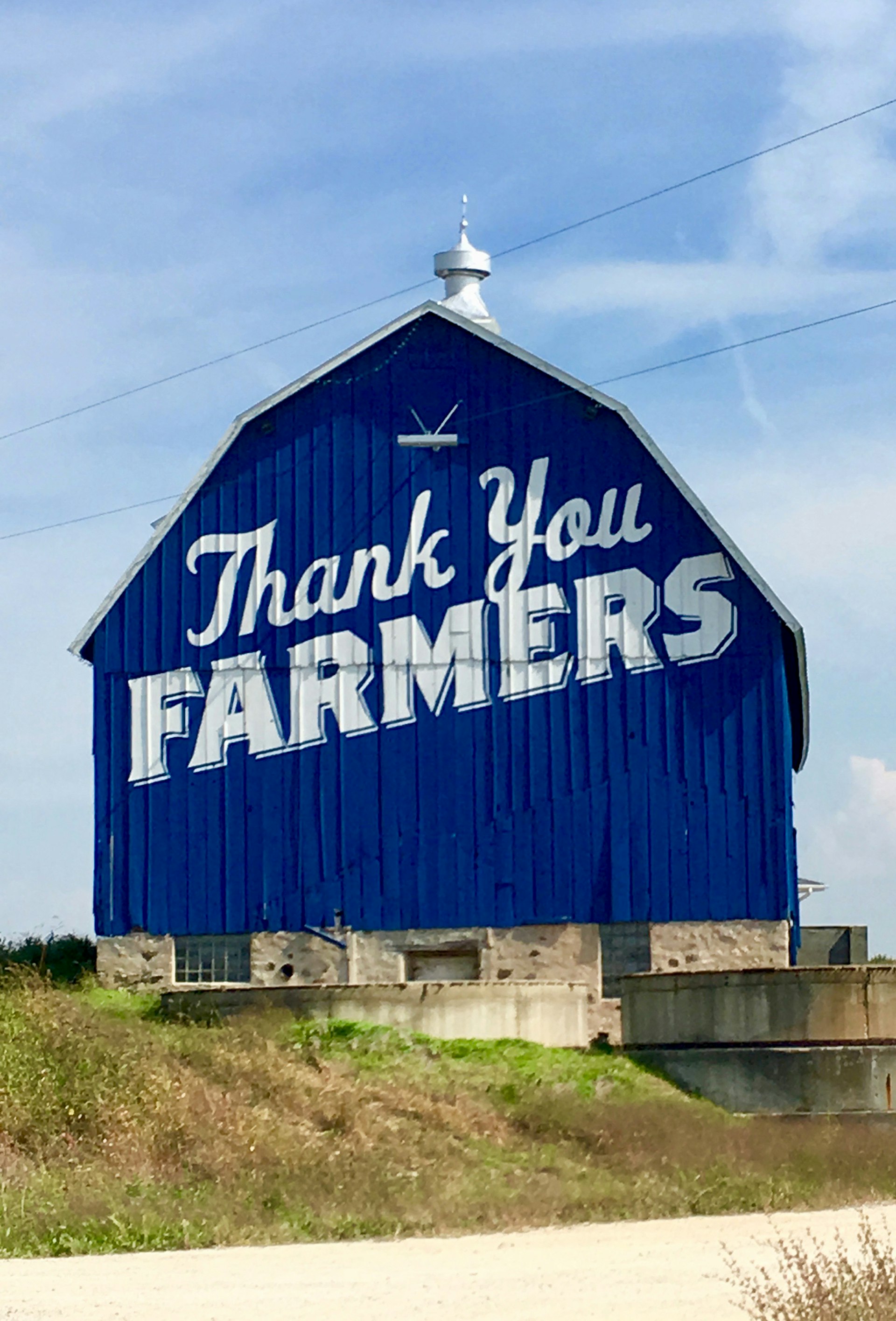 blue barn in Wisconsin