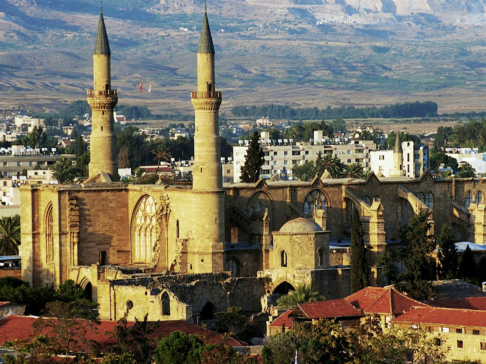 Features - Nicosia-Selimiye-Mosque The twin minarets of Nicosia's Selimiye Mosque, formerly Church of Agia Sofia © De Agostini / D. M. Rossi / Getty Images