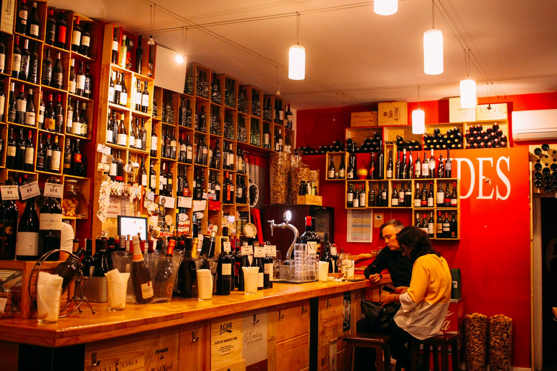 Vinoteca Vides offers wine from all over Spain © Cassandra Gambill / Lonely Planet