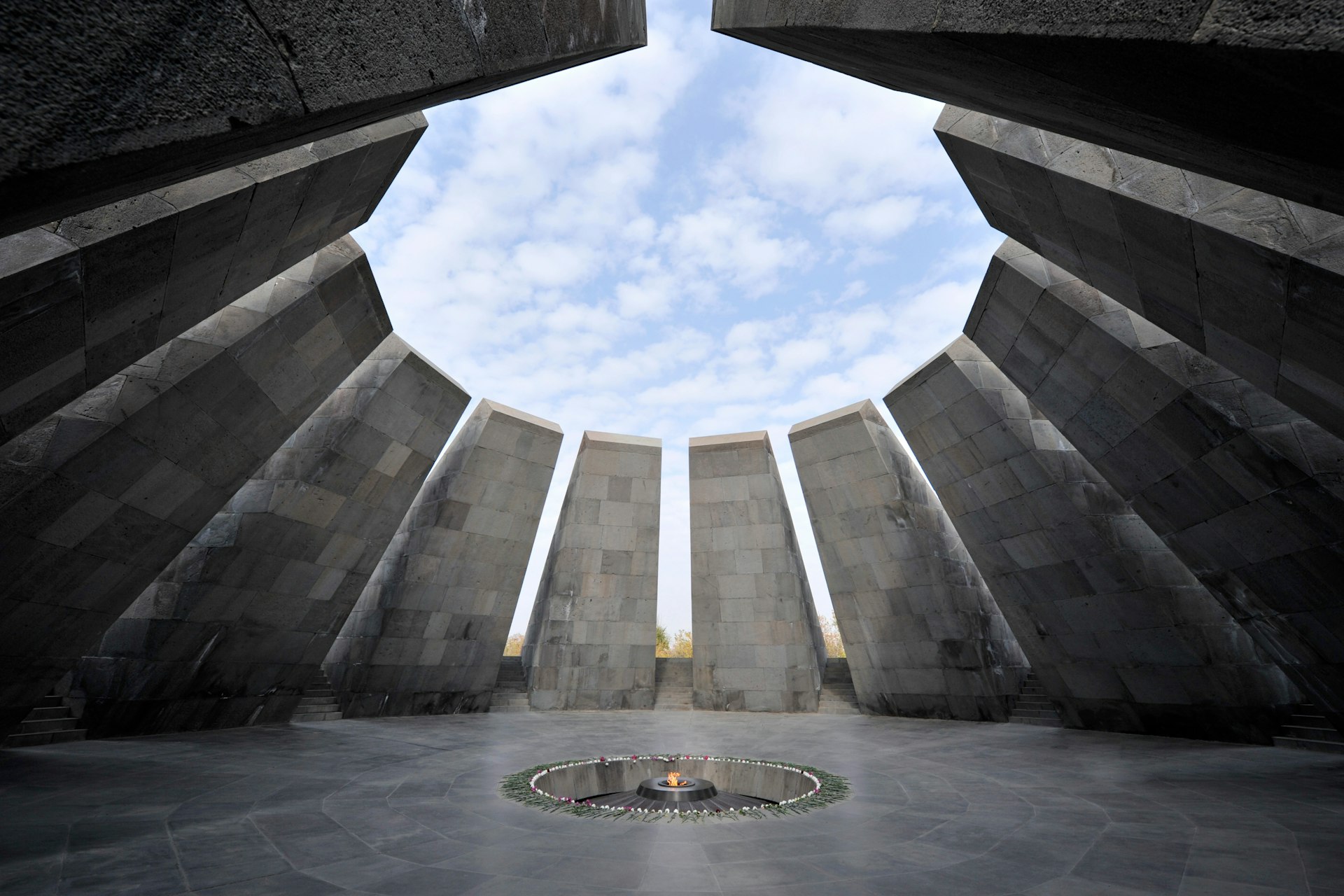 The 'Eternal Flame' inside the memorial at the Armenian Genocide Memorial & Museum