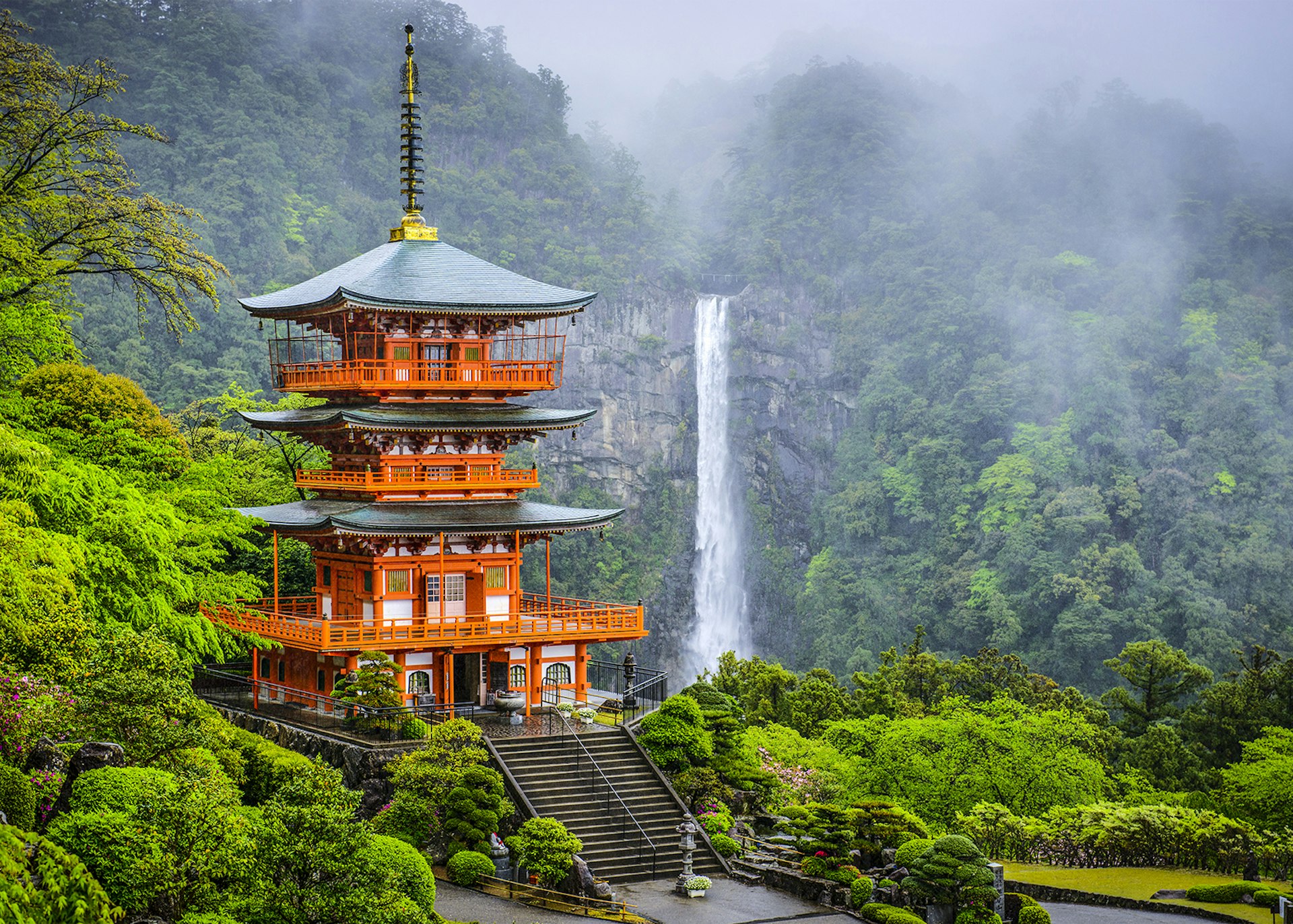 Nachi, Japan at Seigantoji Pagoda and Nachi Falls