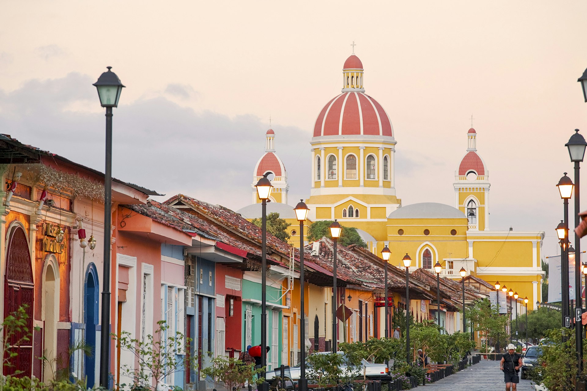 Features - Nicaragua, Granada, Calle La Calzada and Cathedral de Granada