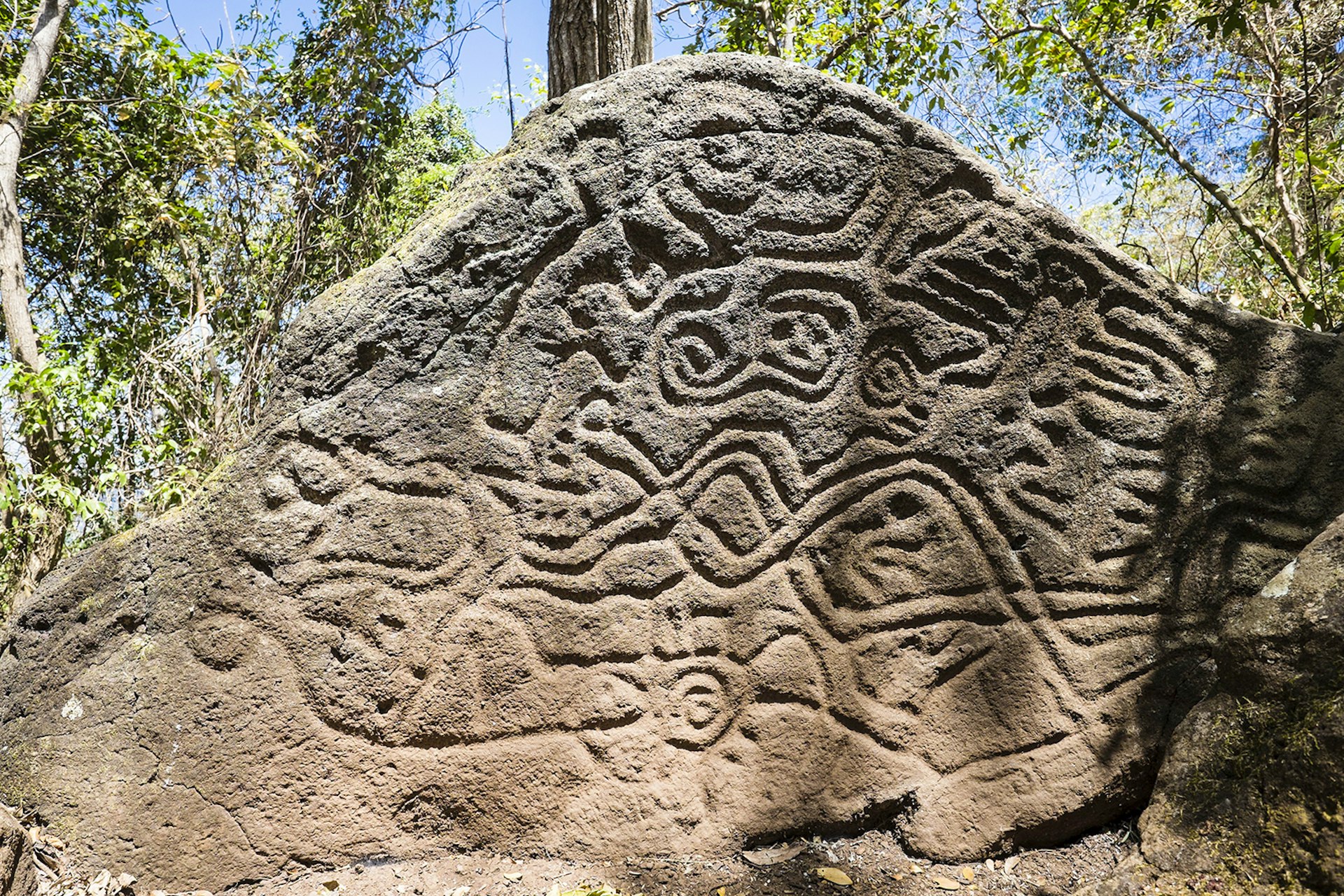Features - Nicaragua, Rivas department, Ometepe island, on lake Nicaragua (or lake Cocibolca), the petroglyphs of the finca Magdalena