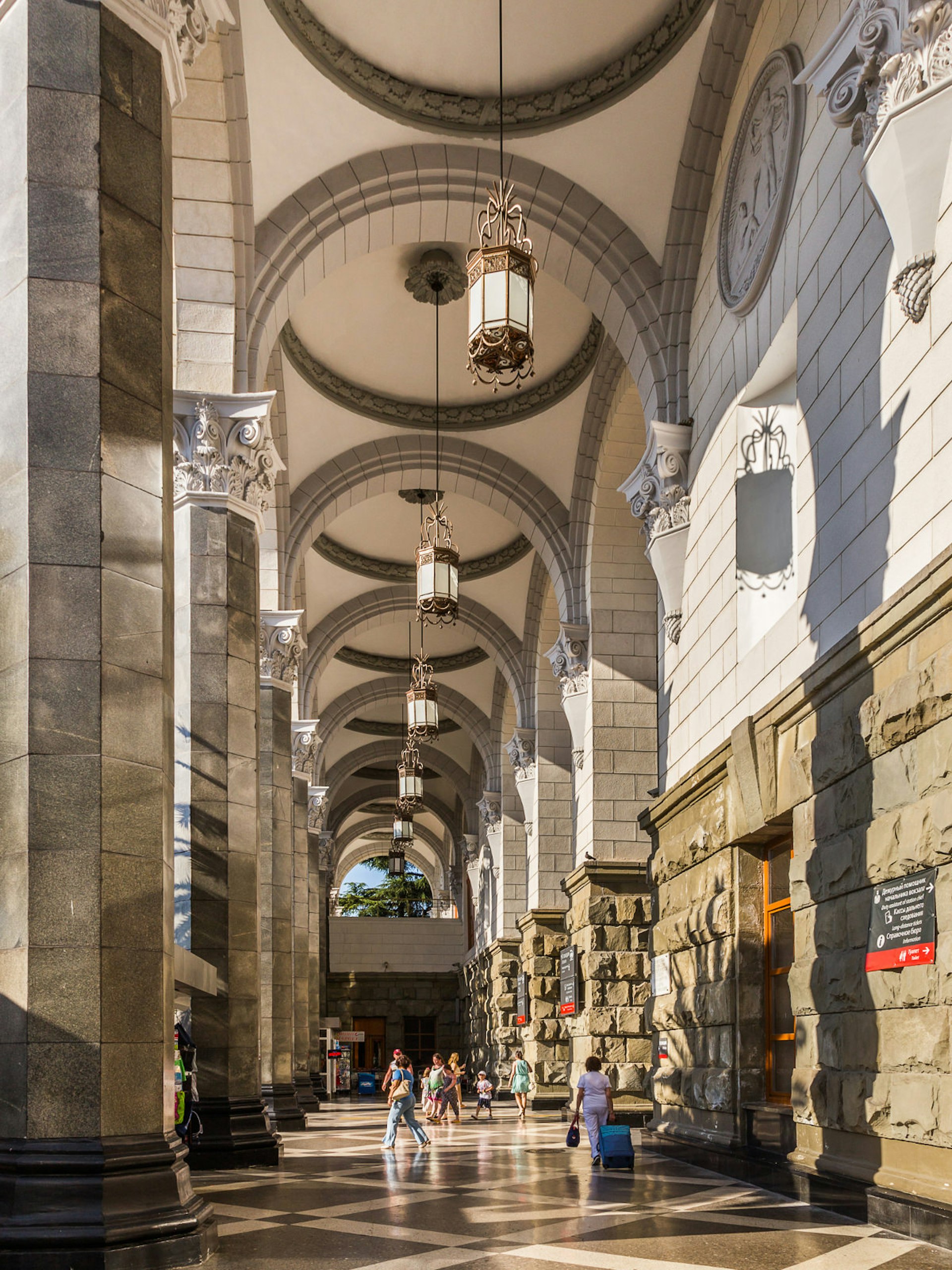 Beautiful architecture of Sochi’s revamped railway station, built in 1956 © Olgysha / Shutterstock