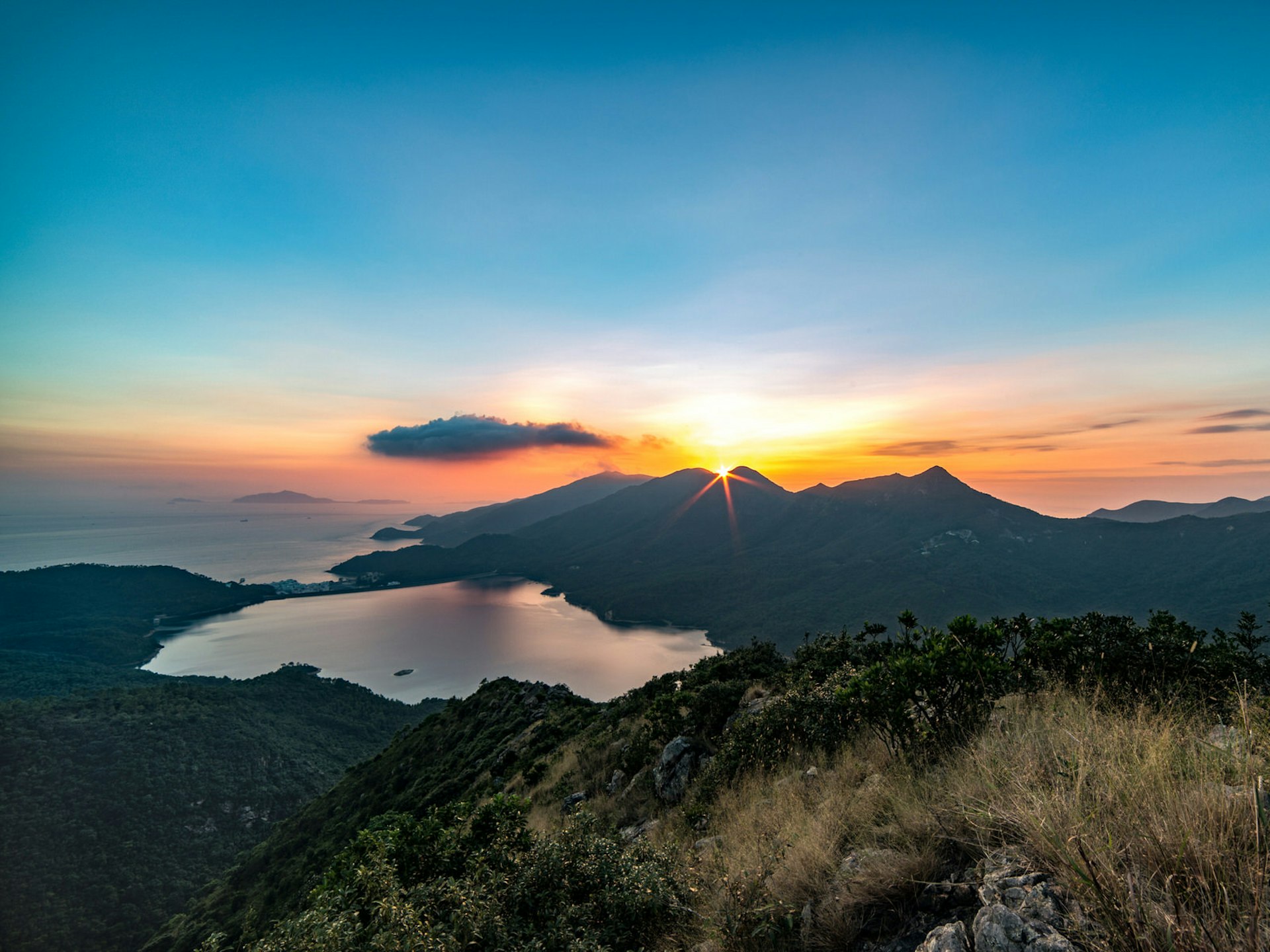 Sunset over the Lantau Peaks and the South China Sea