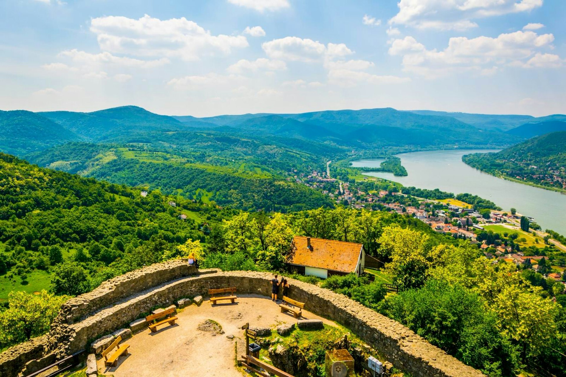 View of the Danube Bend and Börzsöny Hills from Visegrad castle