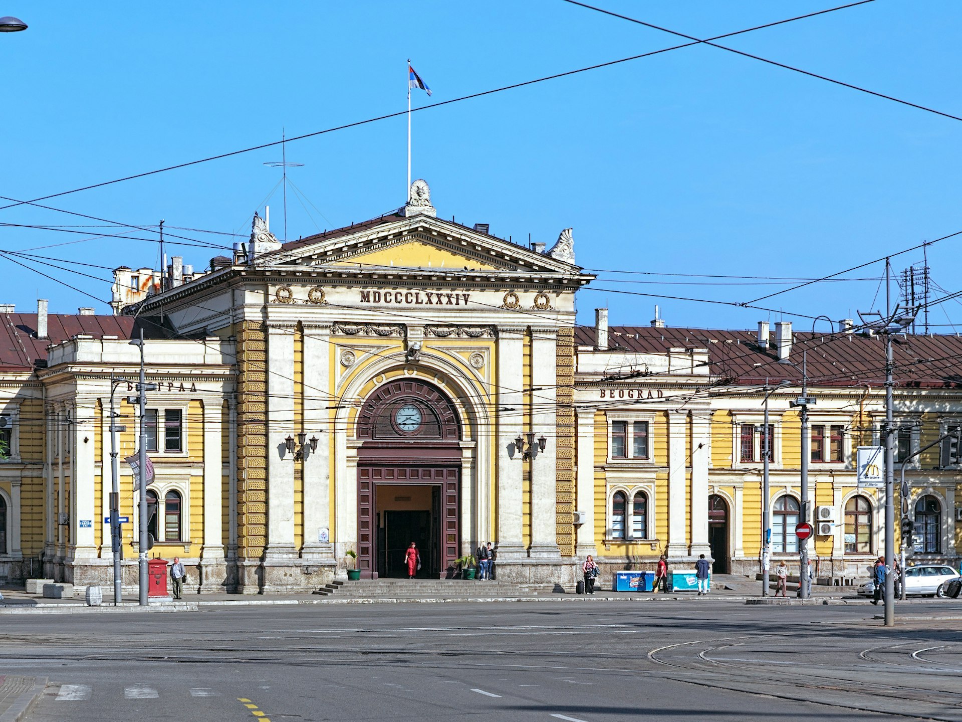 External view of Belgrade’s weathered train station