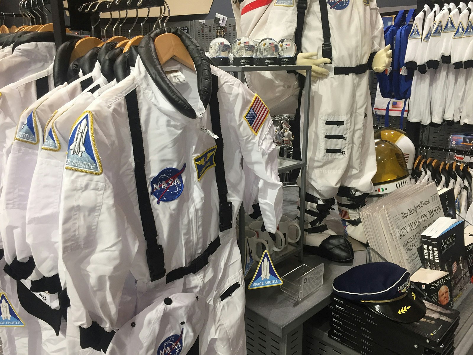 space uniforms in the gift shop of the Air & Space Museum