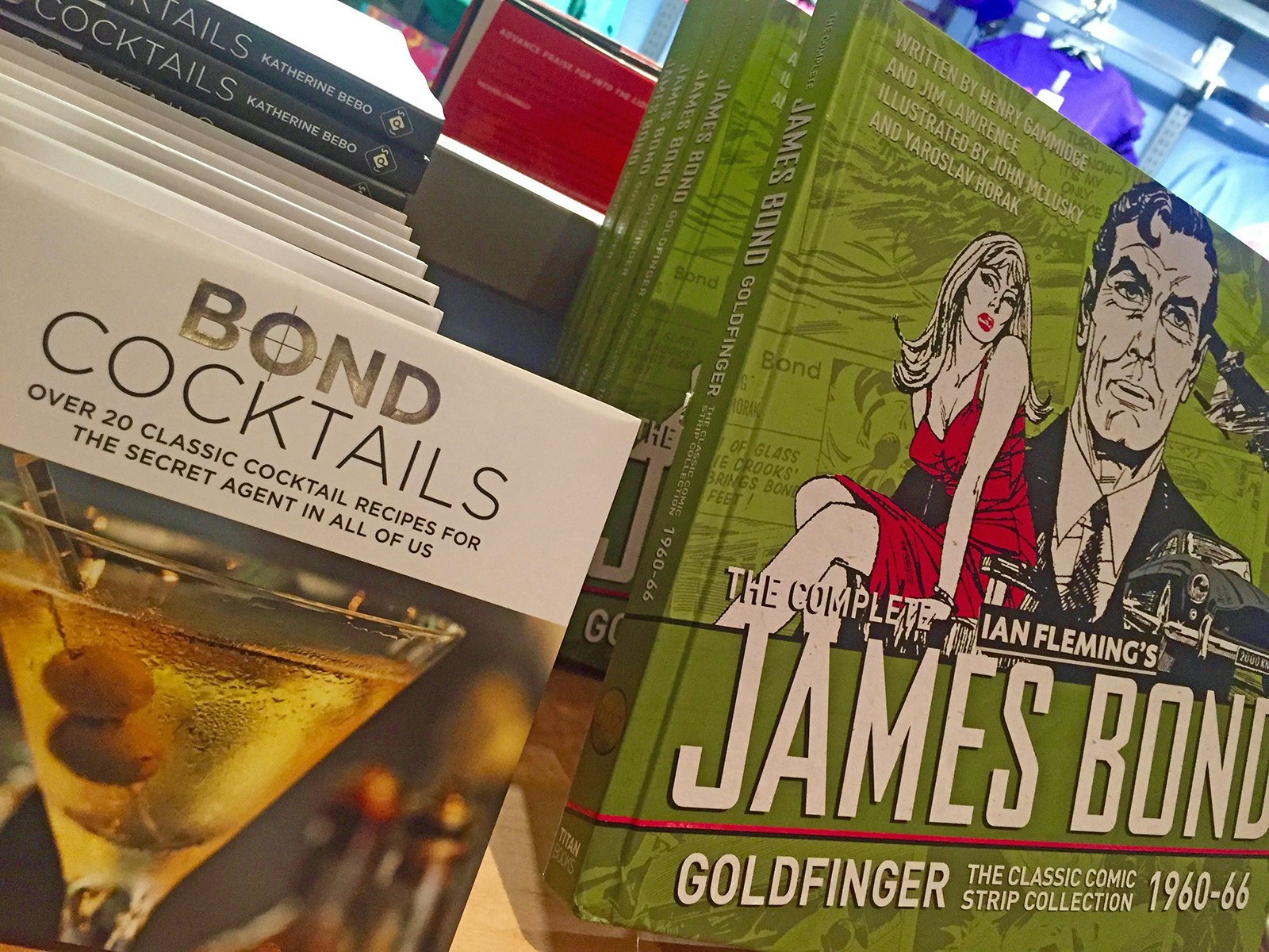 close up of two books on James Bond at the International Spy Museum