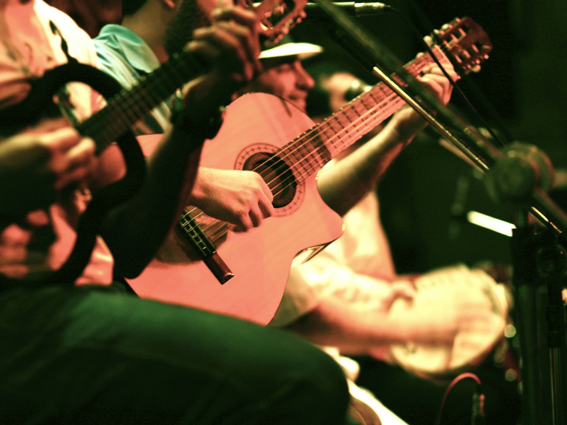 A close-up shot of a guitarist playing in a samba band © Lonely Planet