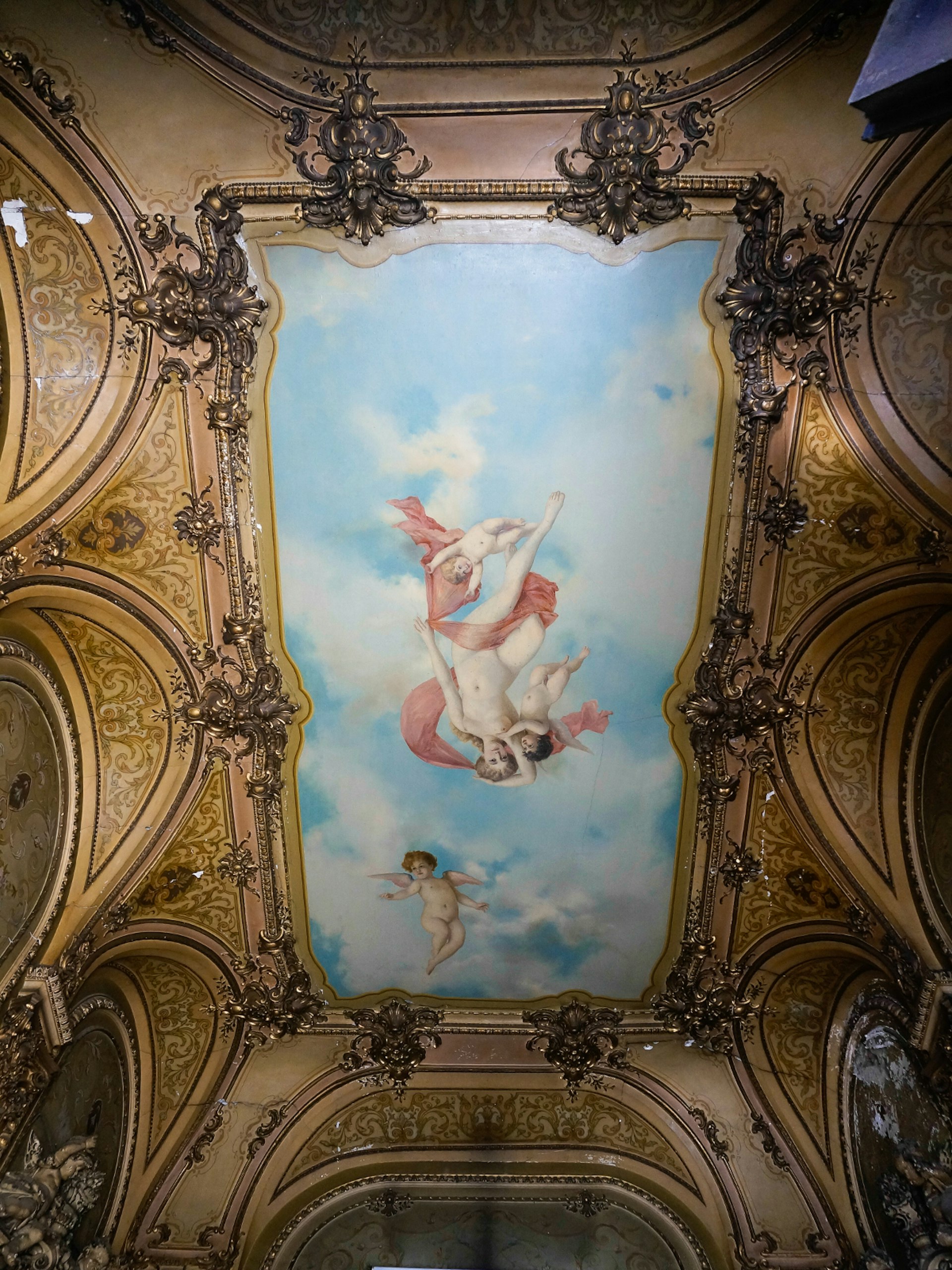 The striking painted ceiling of the 19th-century Macca House in Bucharest © Monica Suma / Lonely Planet