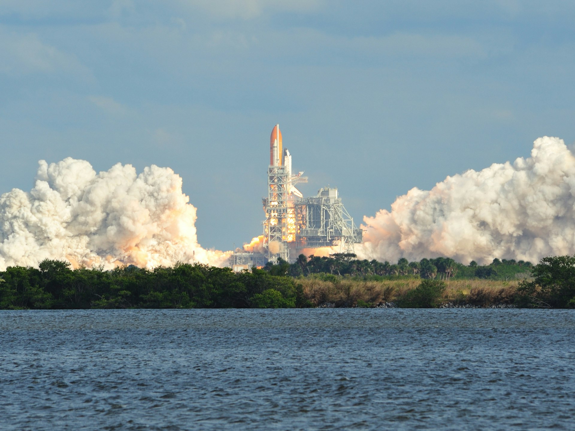 Space Shuttle Atlantis launches from the Kennedy Space Center in 2009