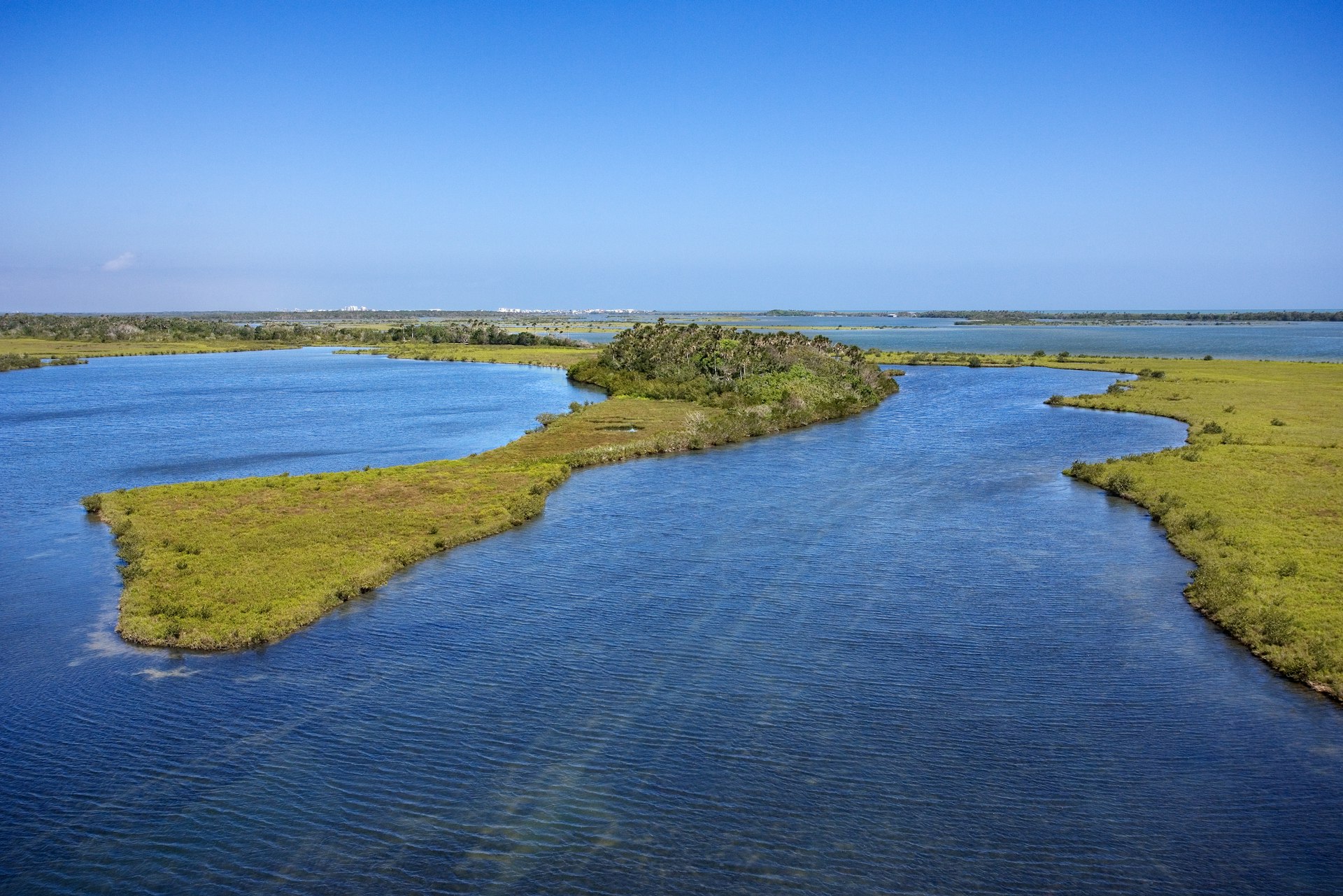 Features - Aerial view of Mosquito Lagoon, Florida