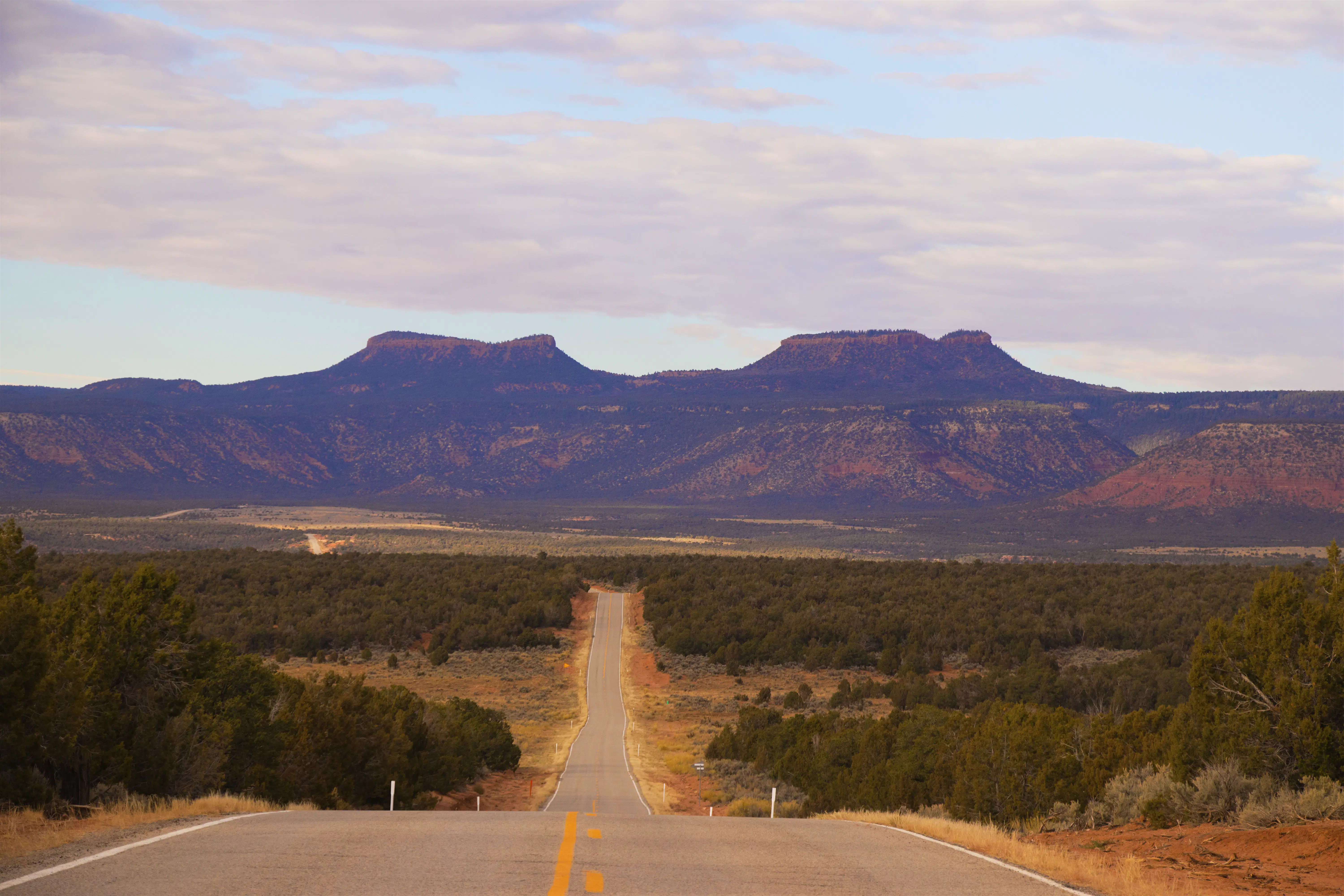 Features - IMG_LP_BiUS18_Thilmont_Bears_Ears3-137546ec2637 A long. straight highway runs between the twin buttes known as Bears Ears which gave its name to the National Monument