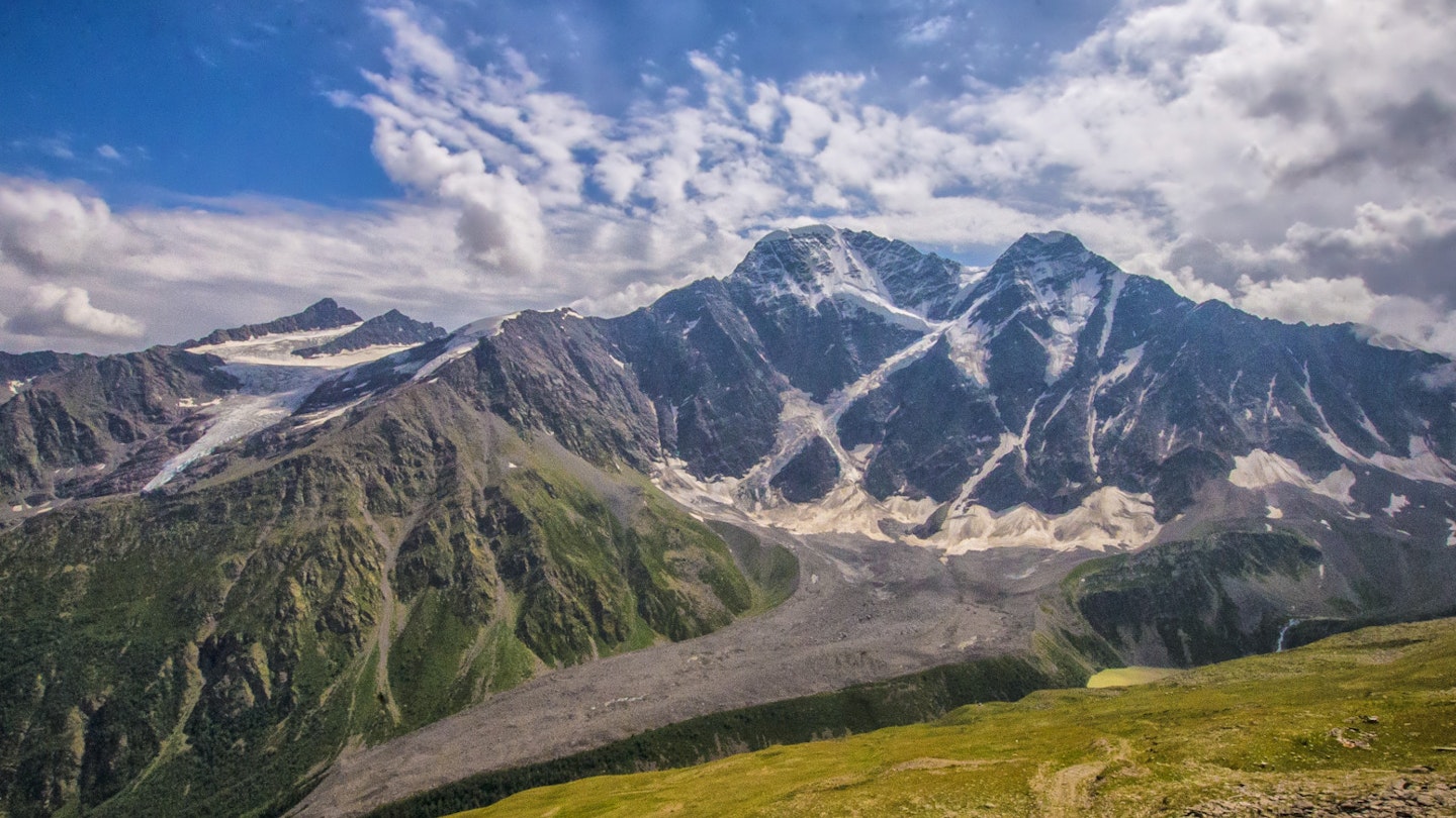 The view across the Baksan Valley from an acclimatisation trek on Cheget Peak © Peter Watson / Lonely Planet