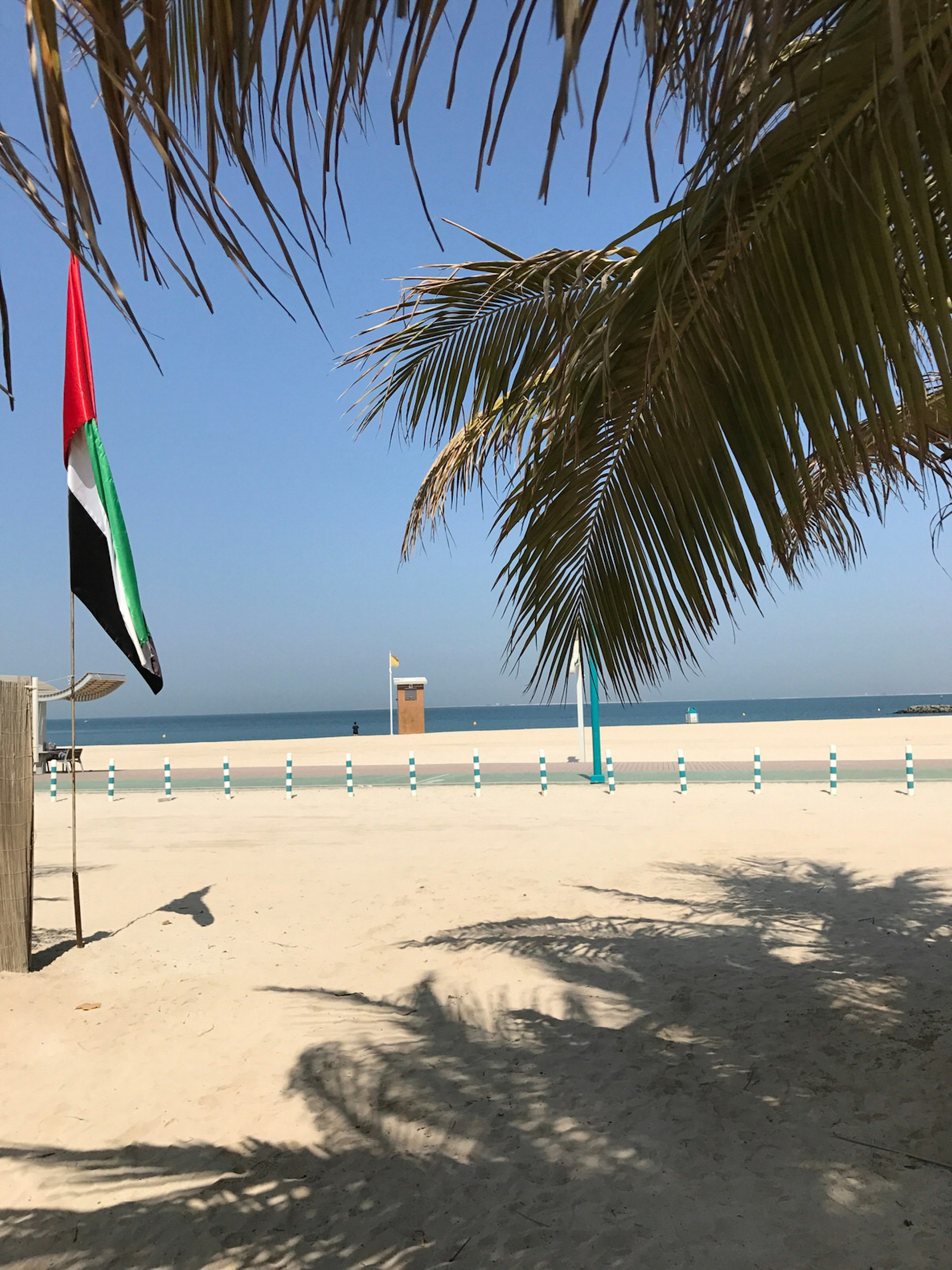 Sunny day at Al Jumeirah Beach, Dubai, United Arab Emirates