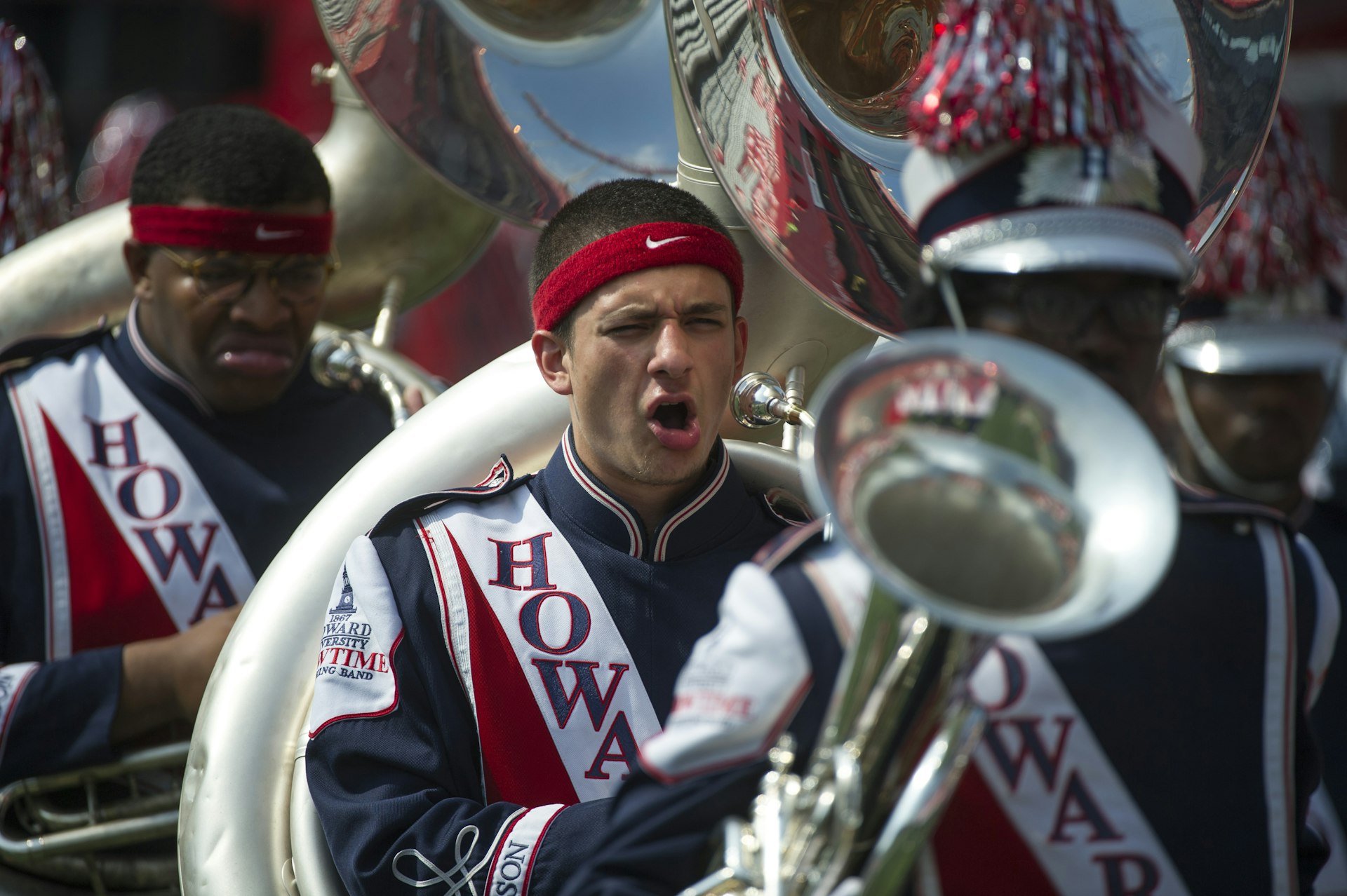 At Howard, the marching band overshadows the actual game © Kostas Lymperopoulos/CSM/REX/Shutterstock 