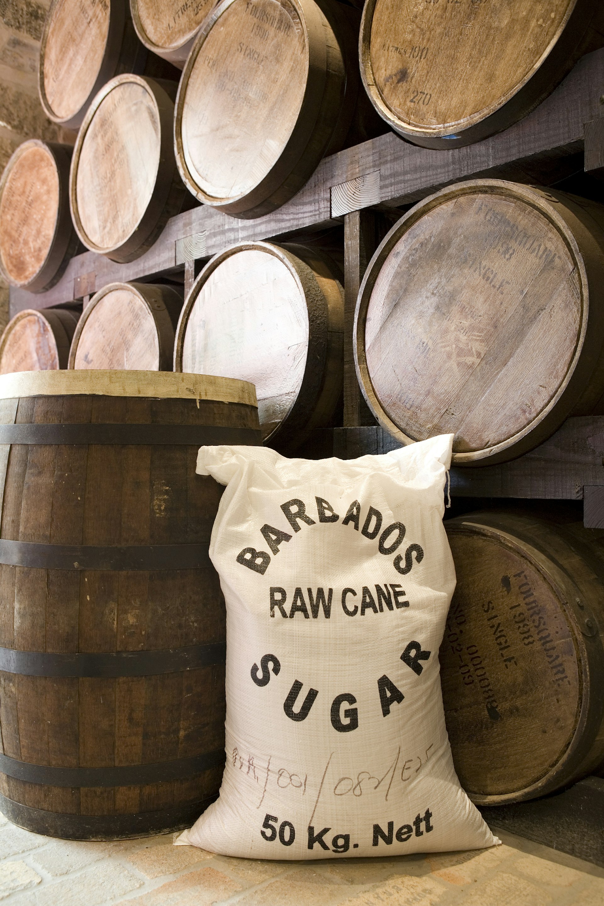 The barrel room at St. Nicholas Abbey rum distillery