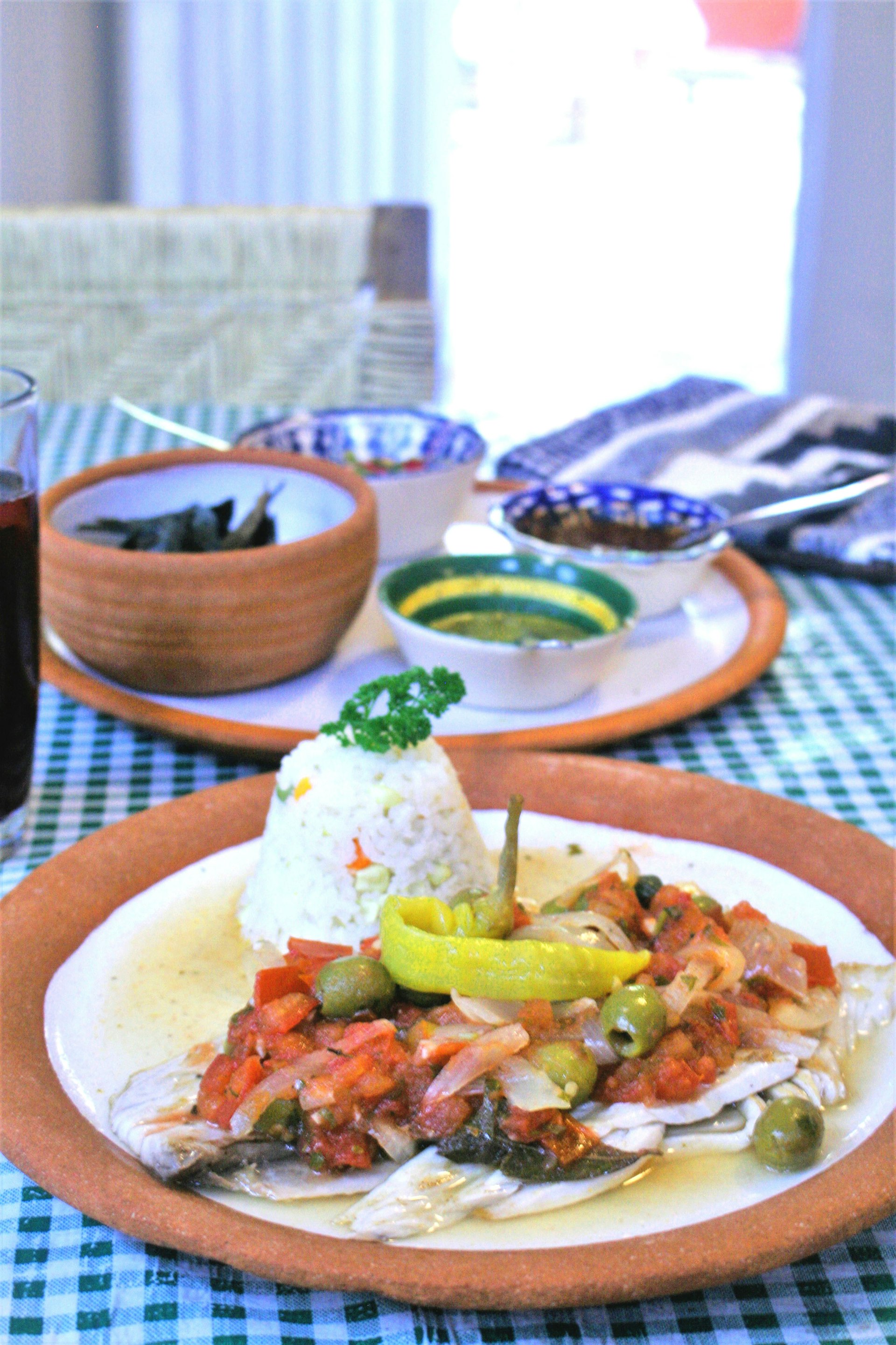 Puttanesca-style fish fillet at Cabuche's Oaxacan-fusion restaurant