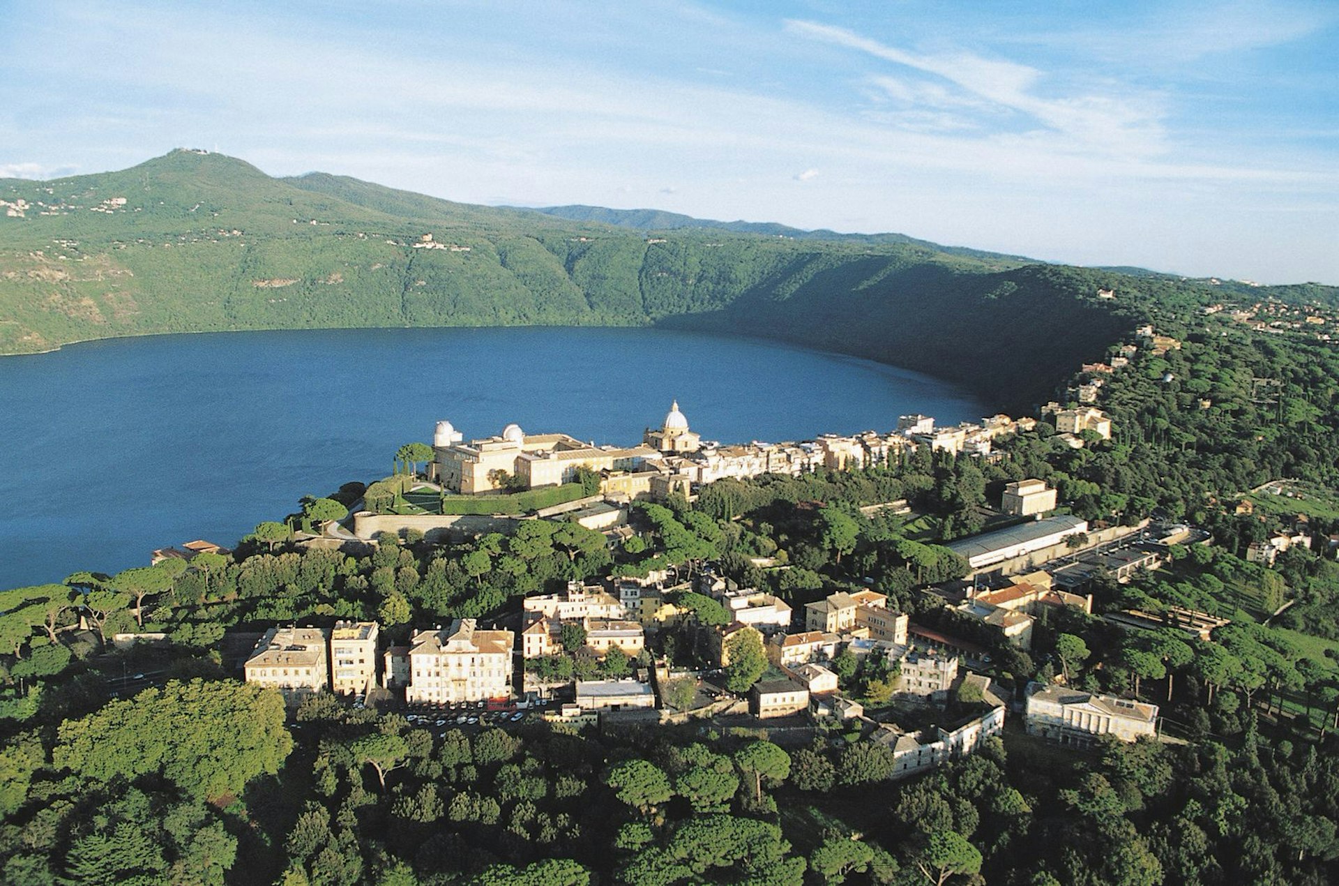Castel Gandolfo sits on a dramatic ridge above Lake Albano
