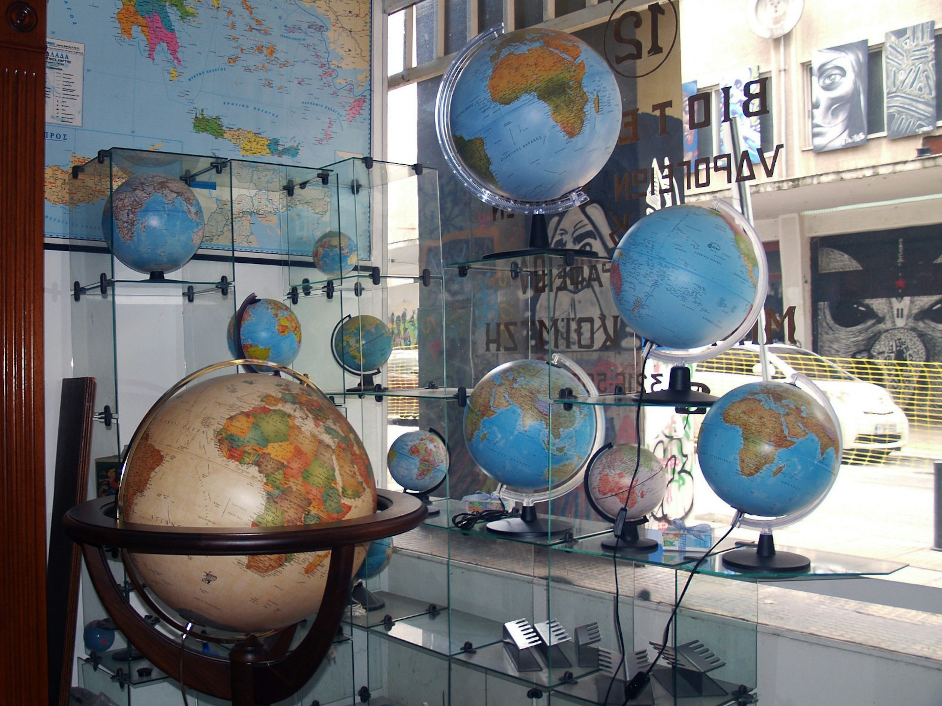 Family-owned Koimtzis Cosmic Globes sells hand-made globes and a variety of maps © Vangelis Koronakis / Lonely Planet