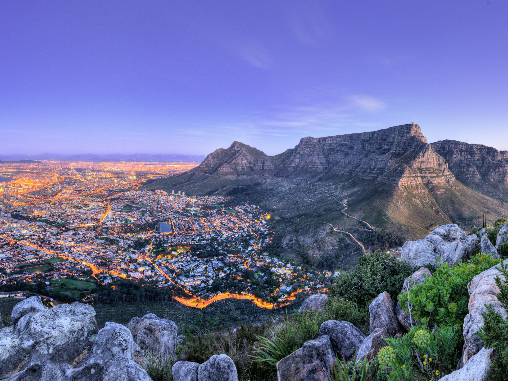 A view of Table Mountain and Cape Town