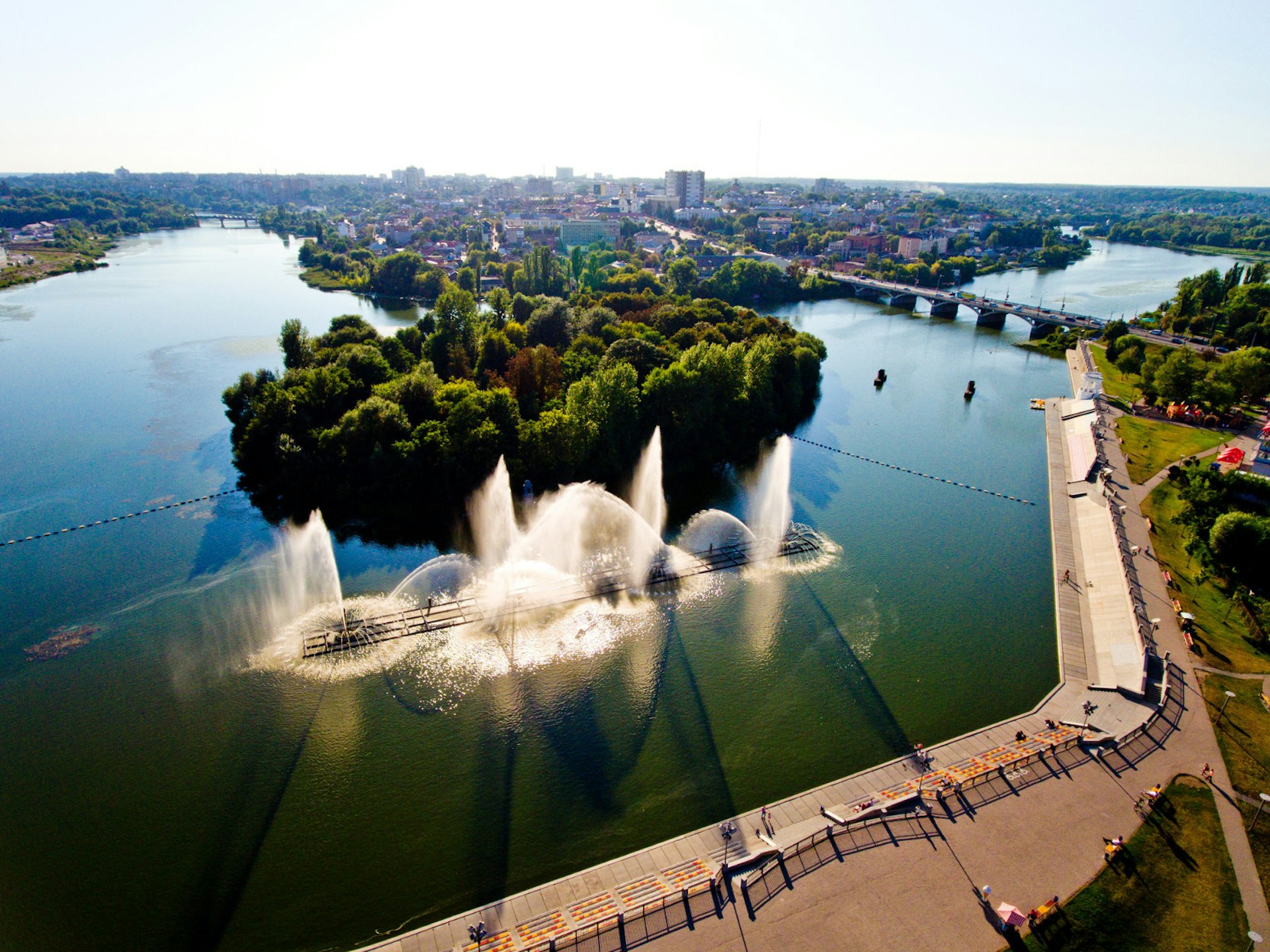 Vinnytsya's Roshen fountain on Pivdenny Buh River is the biggest floating fountain in Europe © Leo_nik / Shutterstock