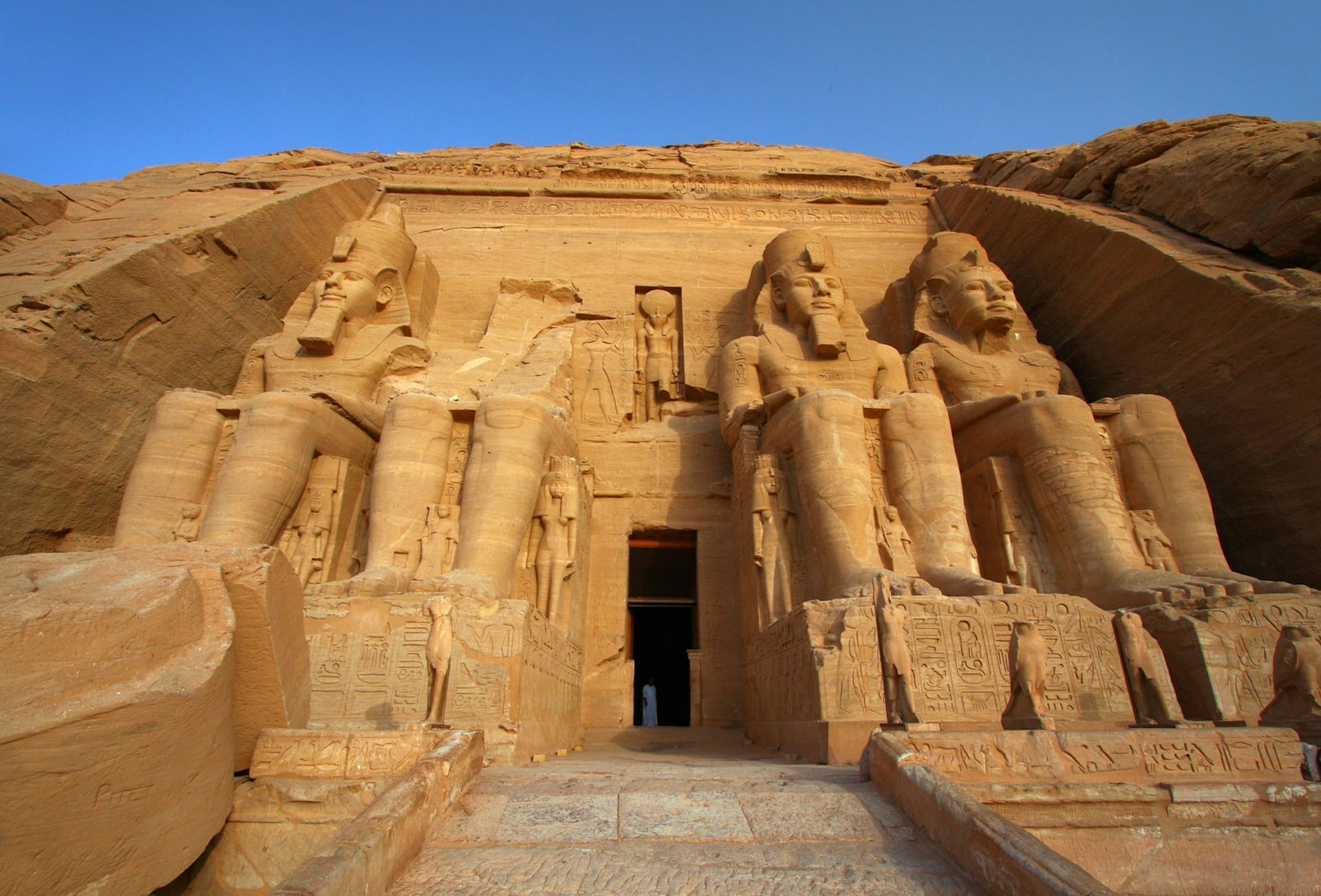 Statues of Ramses II in front of his temple at Abu Simbel. Image by Dan Breckwoldt / Shutterstock